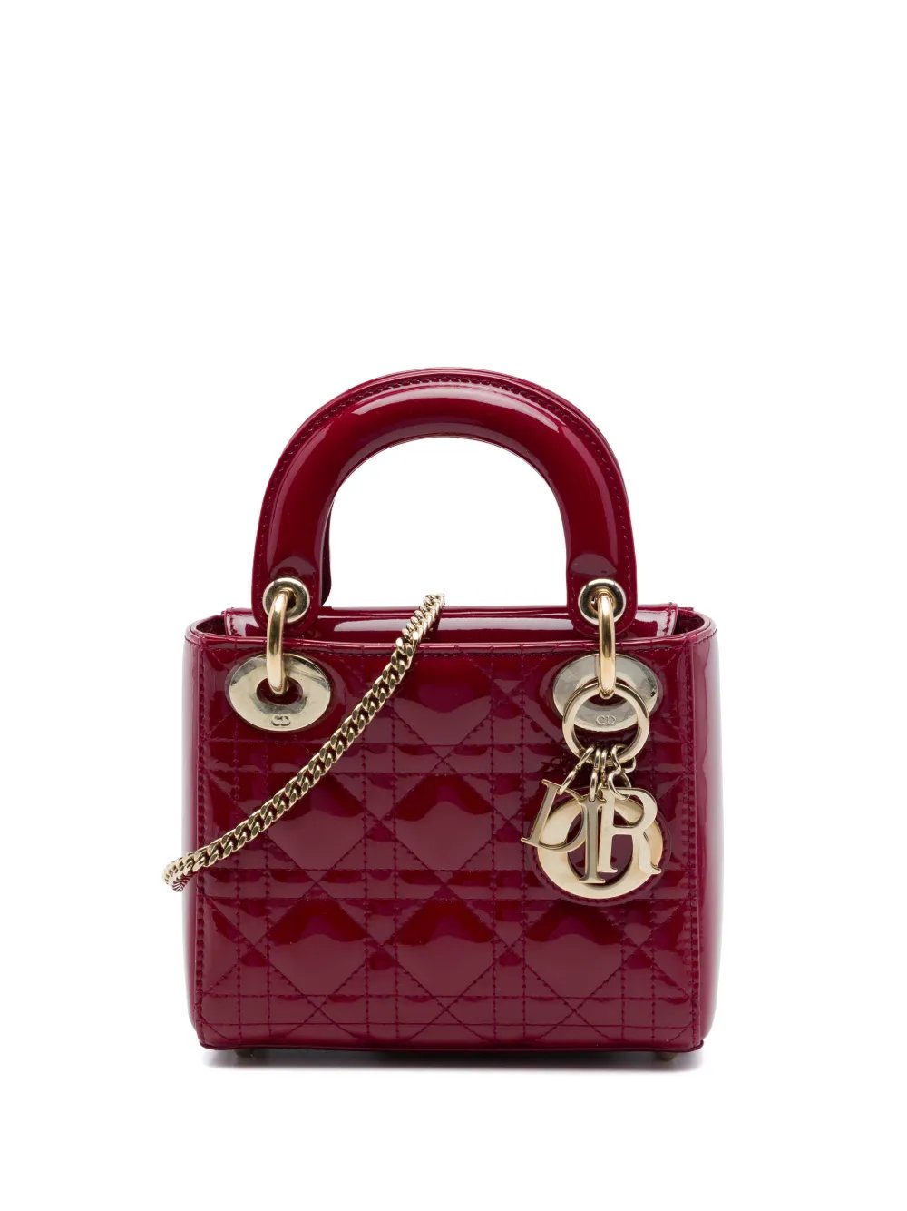 2017 Mini Patent Cannage Lady Dior satchel