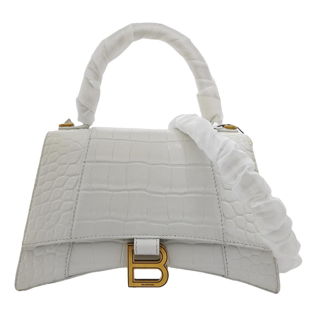 Hourglass leather handbag
