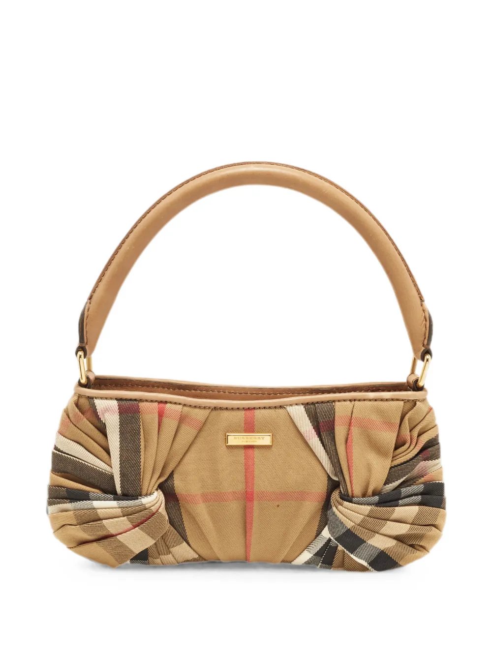 knot-detail check shoulder bag