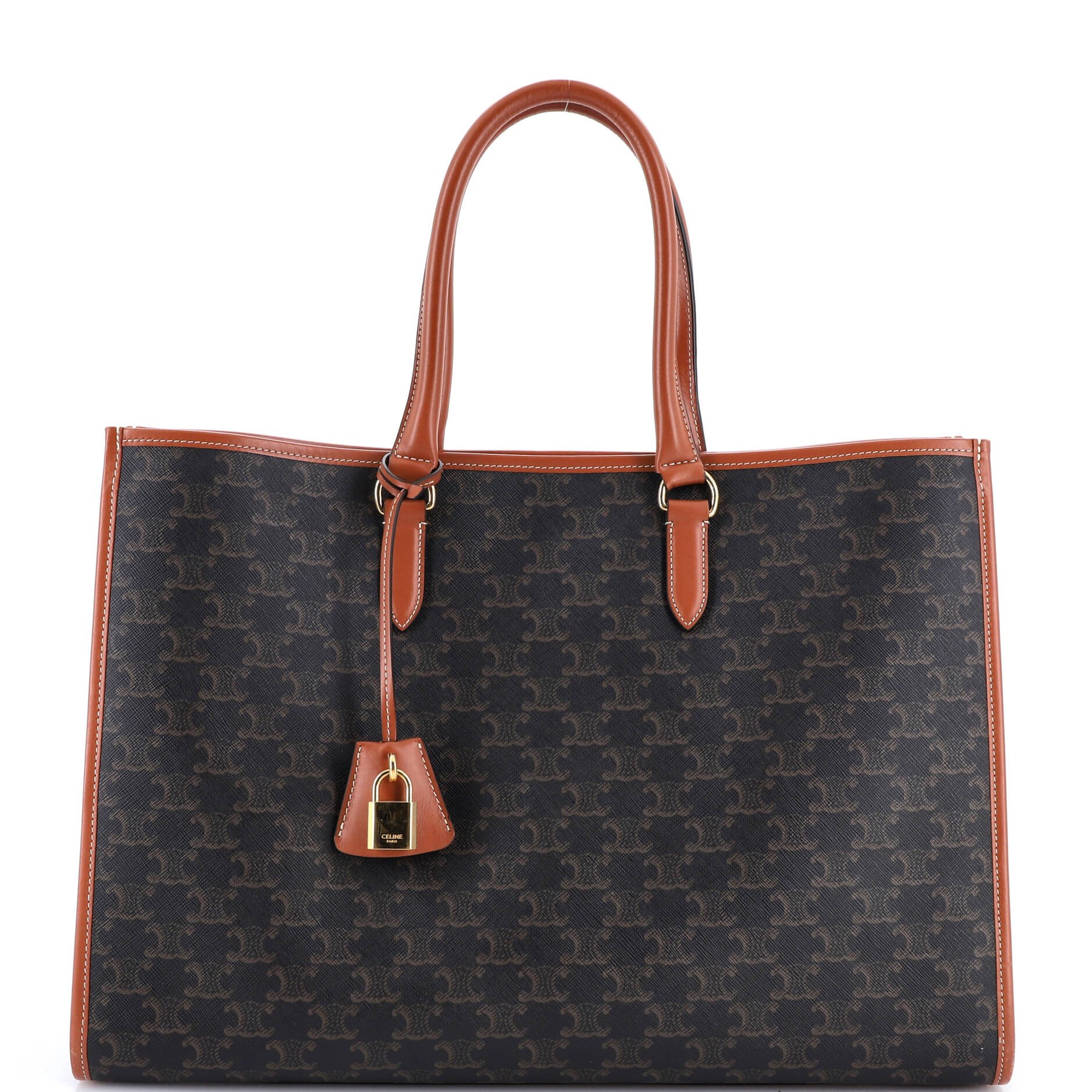 Celine Horizontal Cabas Tote Triomphe Coated Canvas