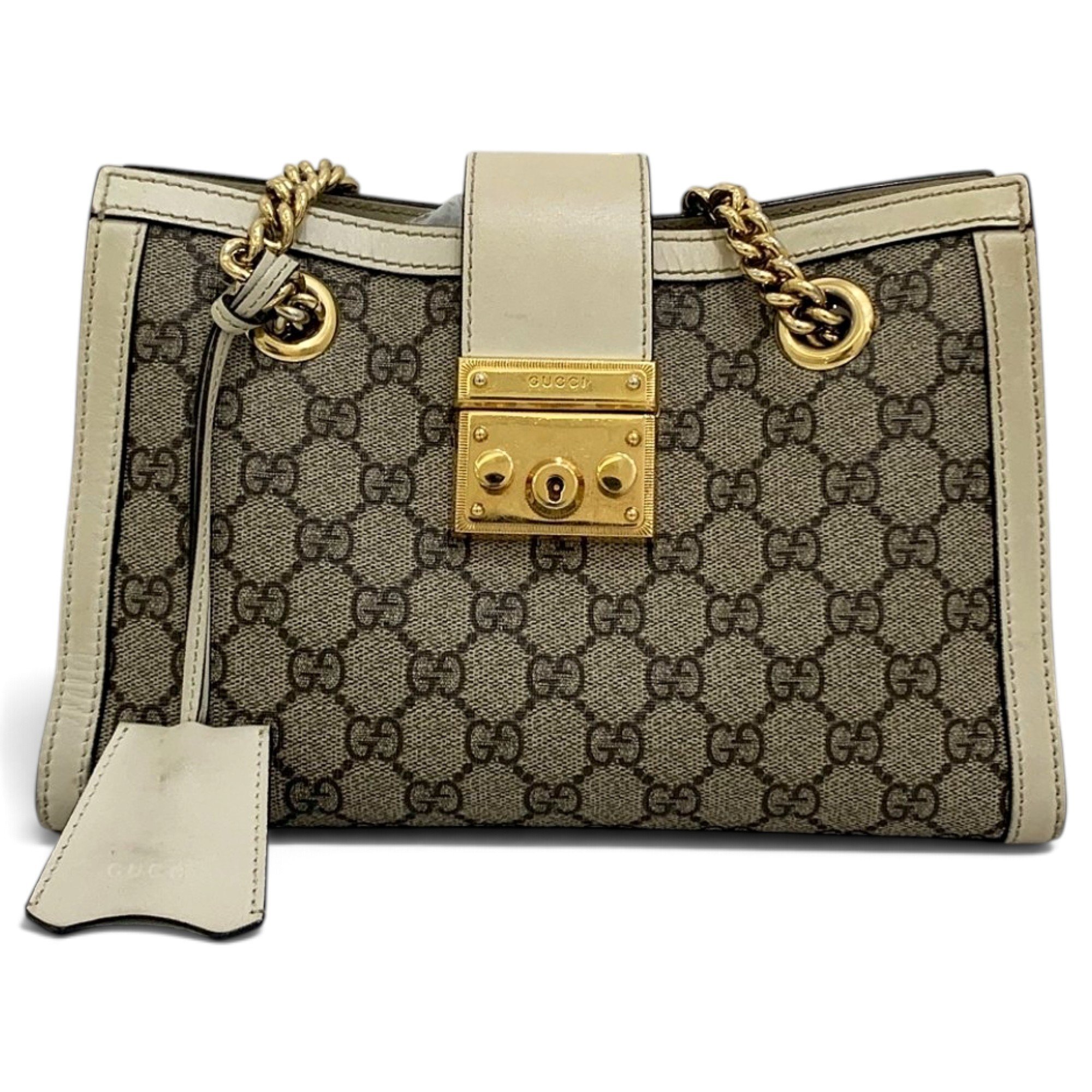 Padlock leather handbag