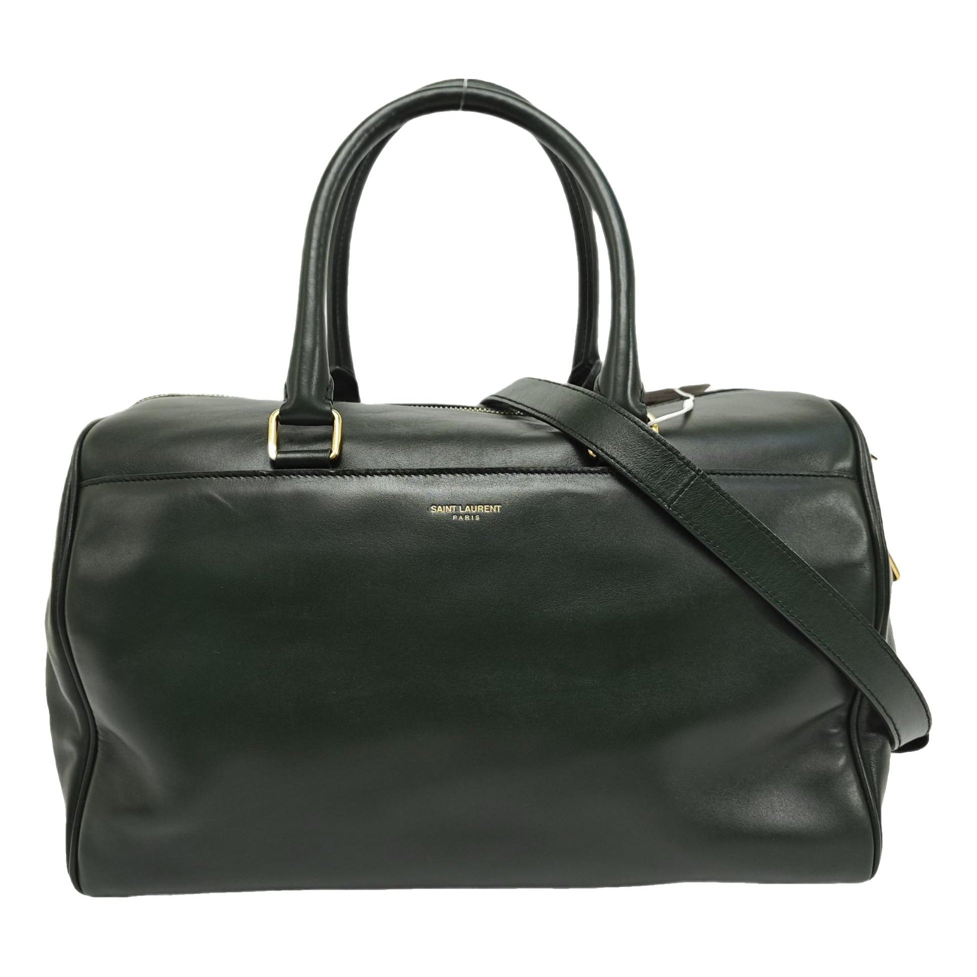 Duffle leather handbag