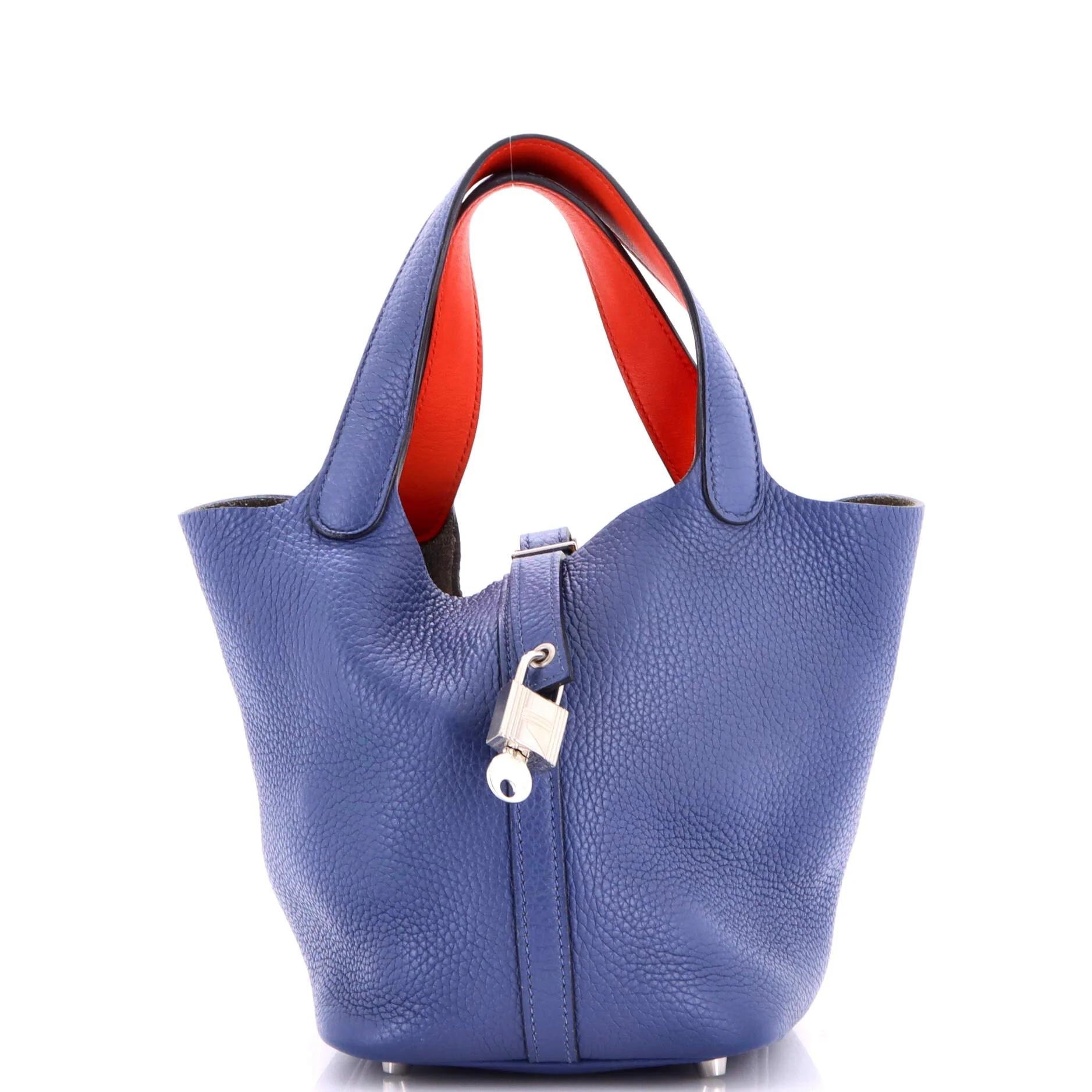 Picotin leather tote