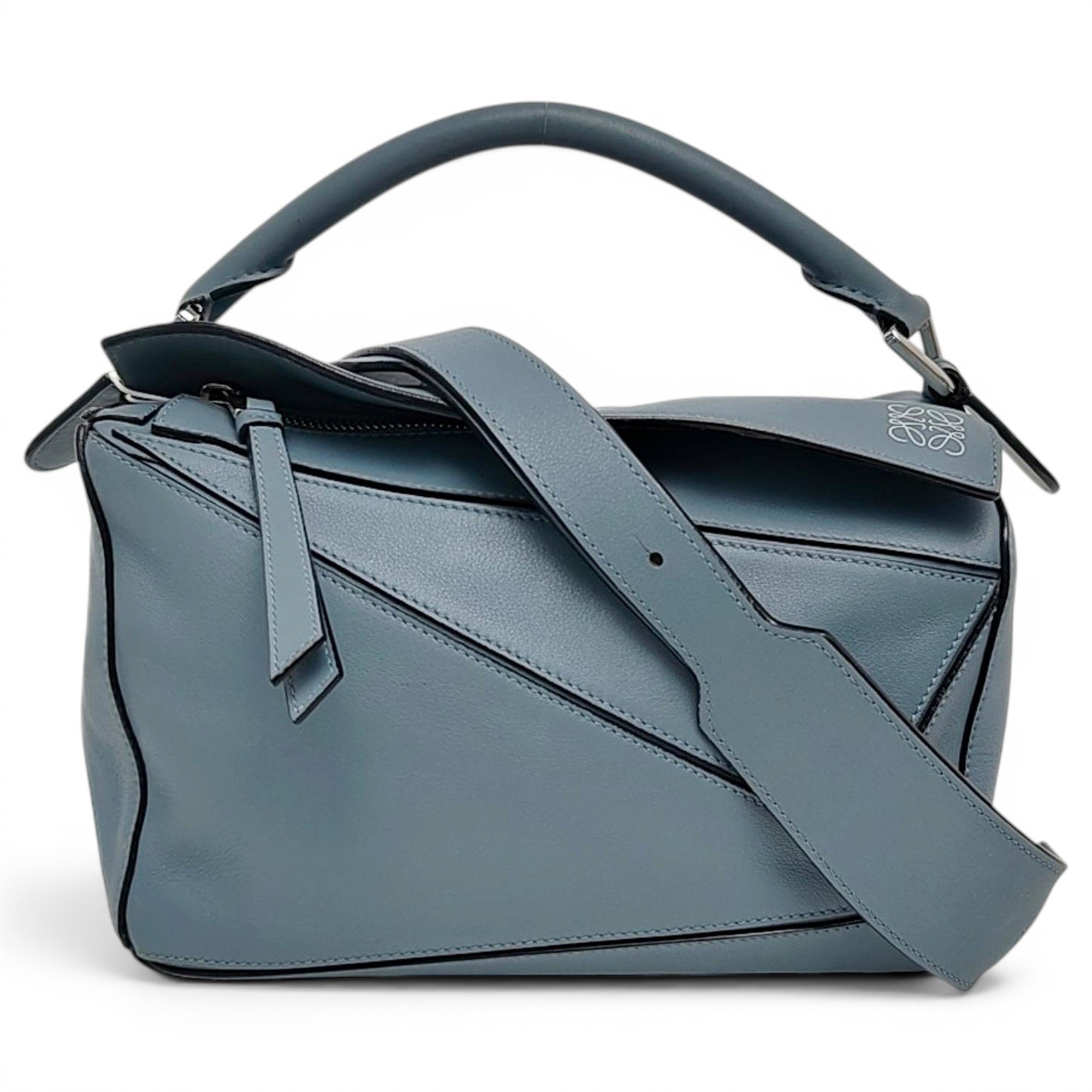 Puzzle leather handbag