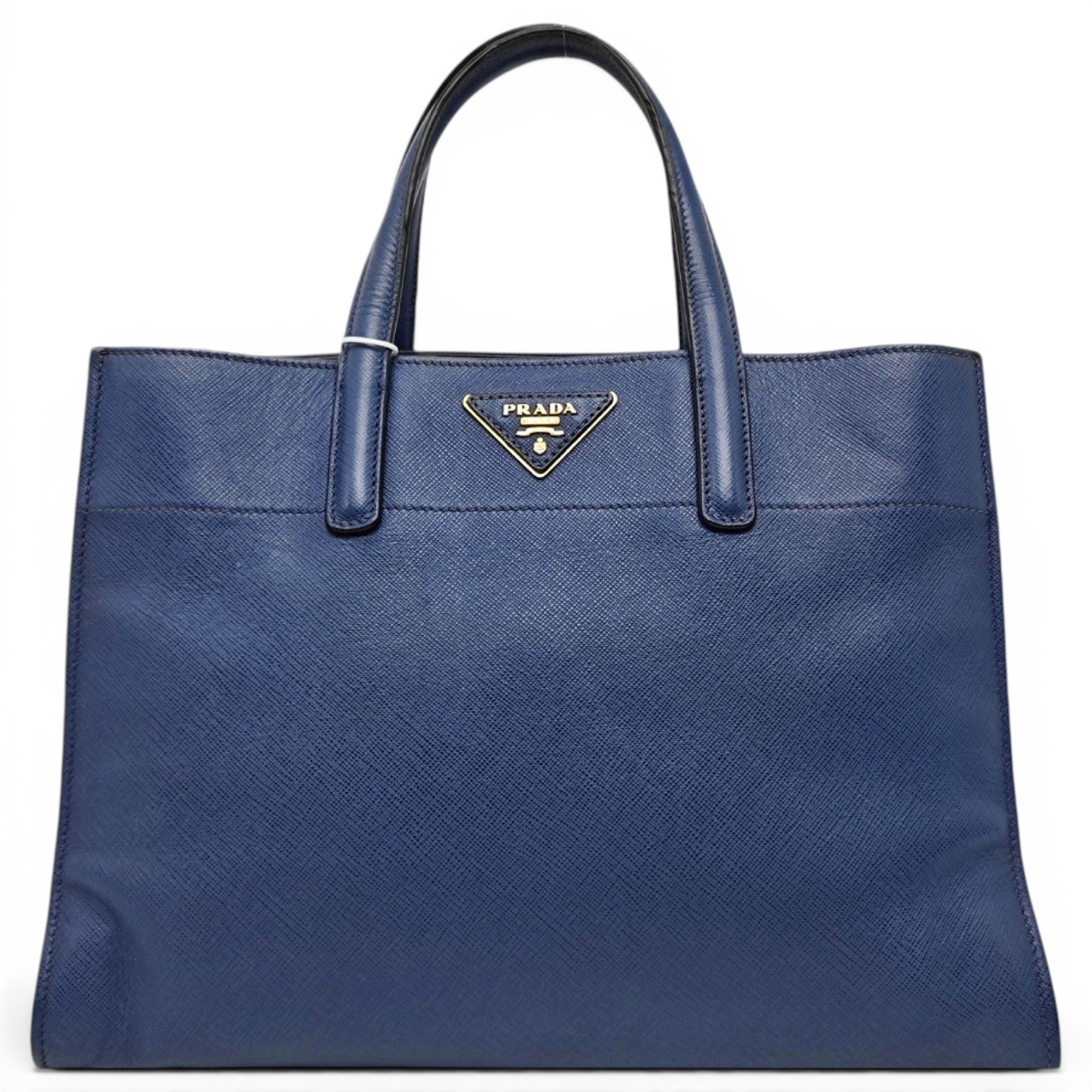 Double leather handbag