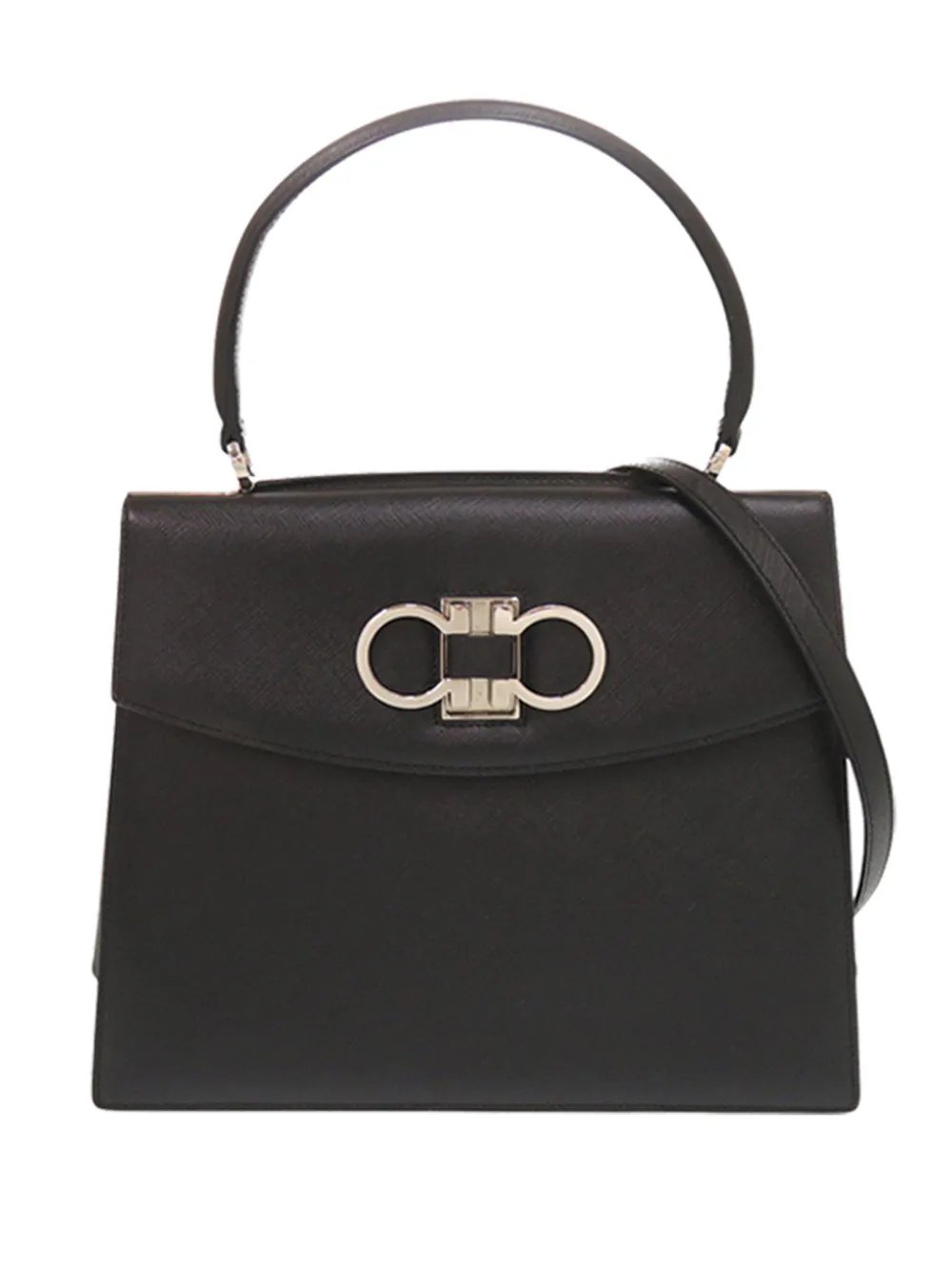 Ferragamo 1990-2015 Leather Double Gancini Top Handle Bag satchel