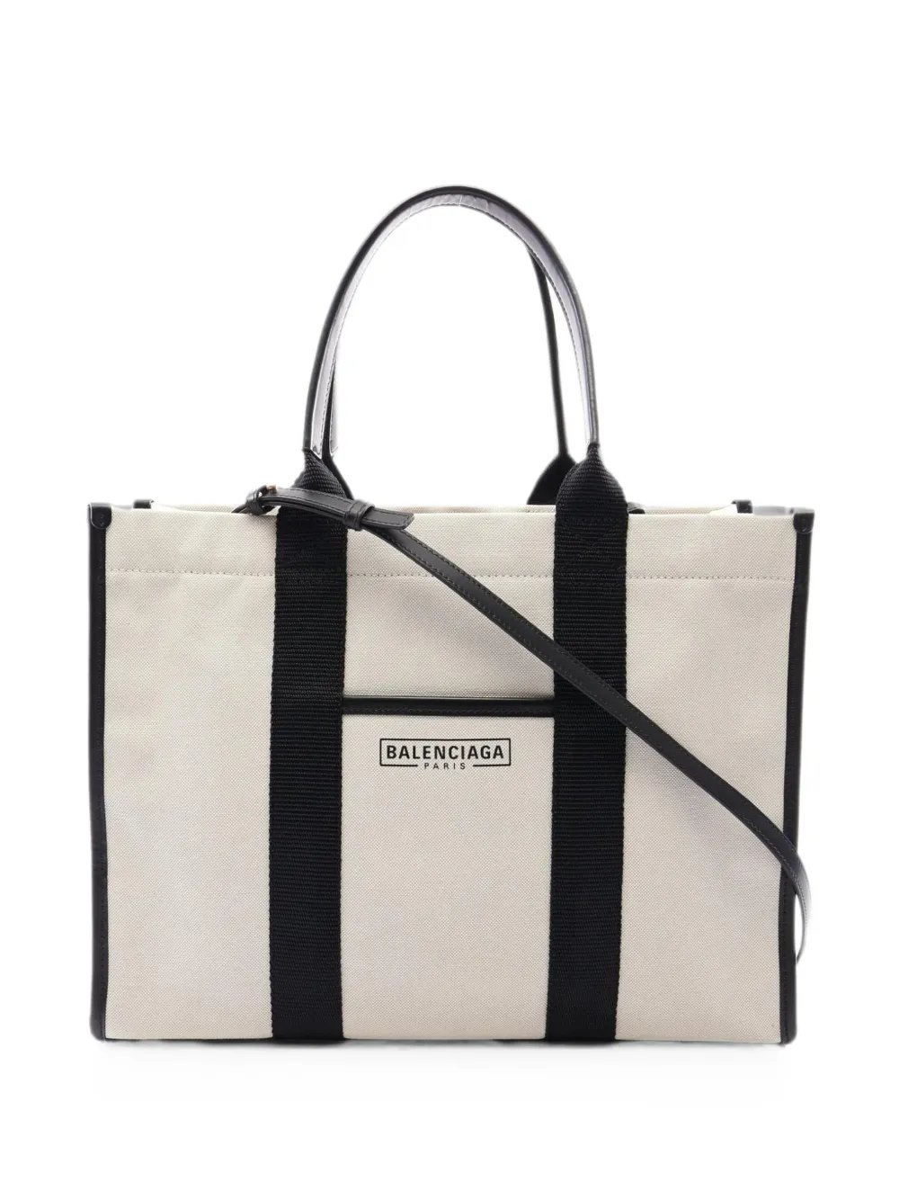 2010s Hardware leather-trim tote bag