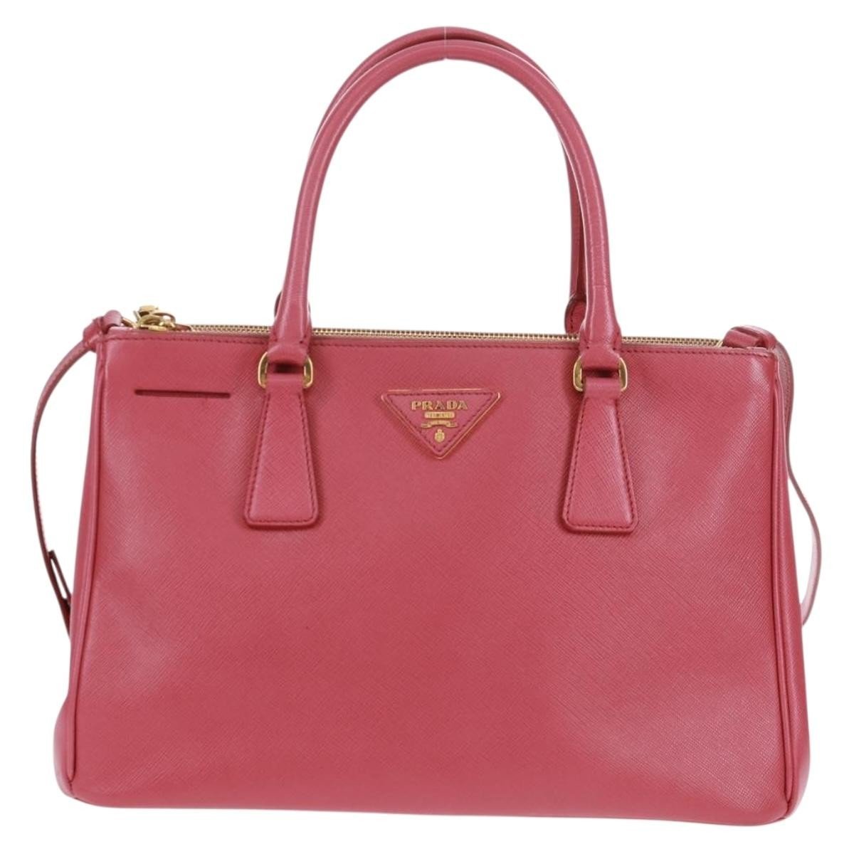 Double leather handbag