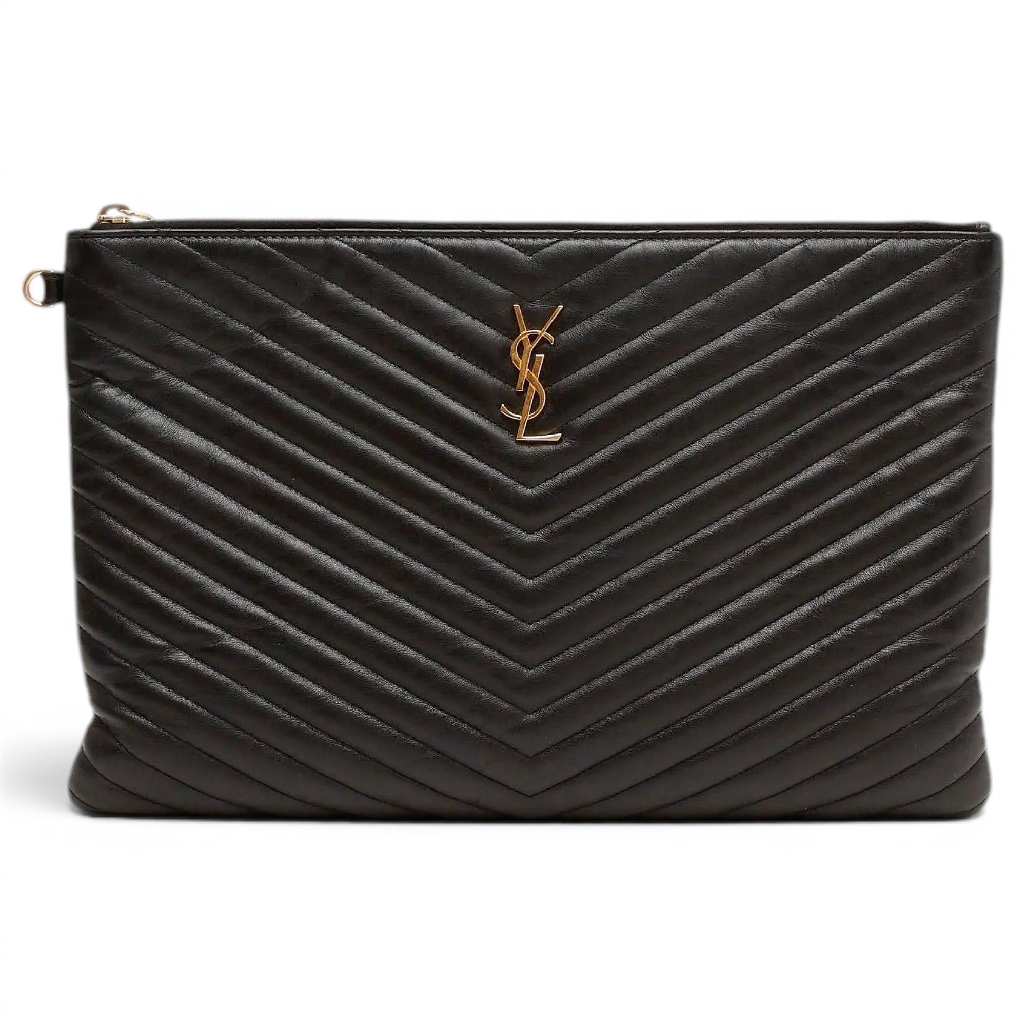 Leather clutch bag
