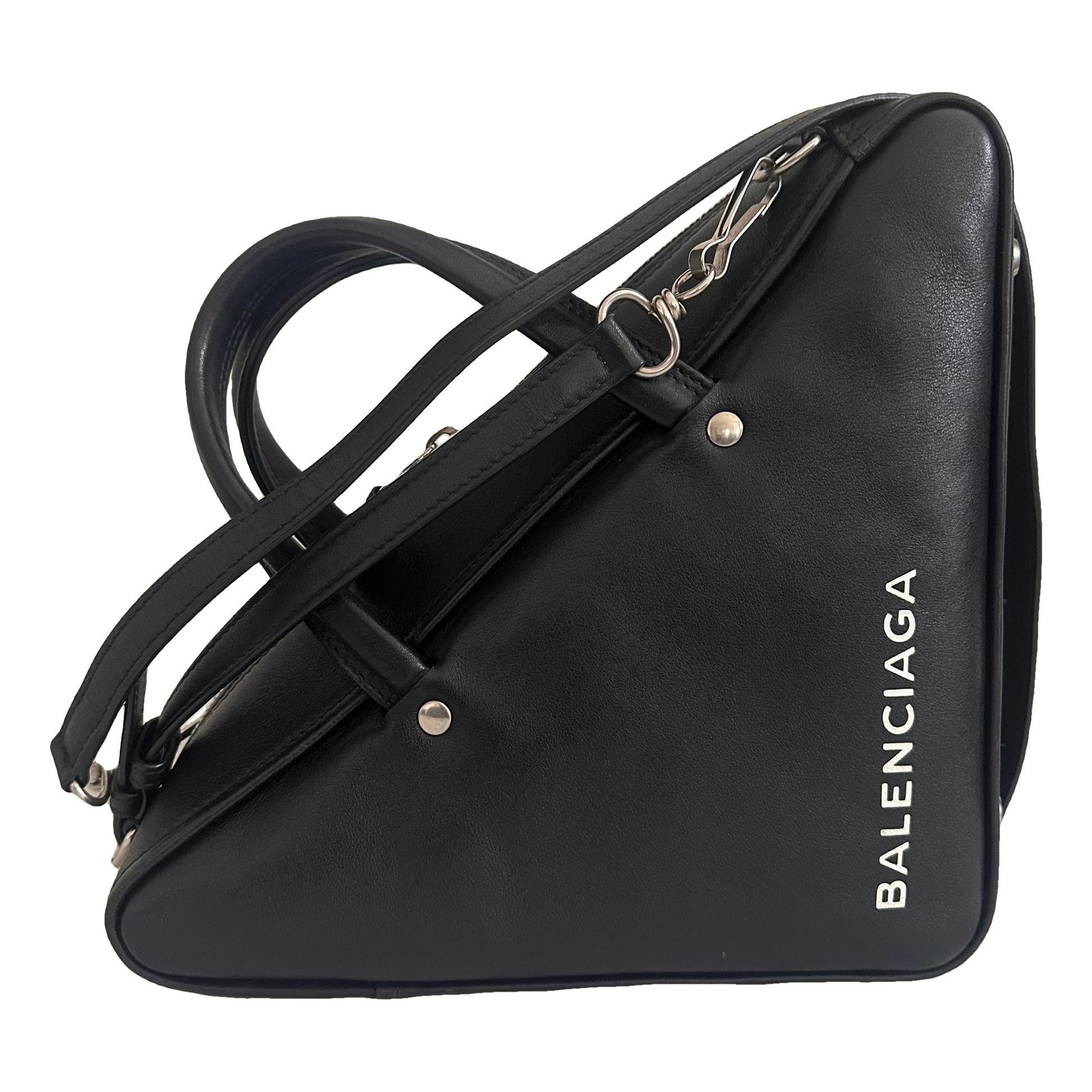 Triangle leather handbag