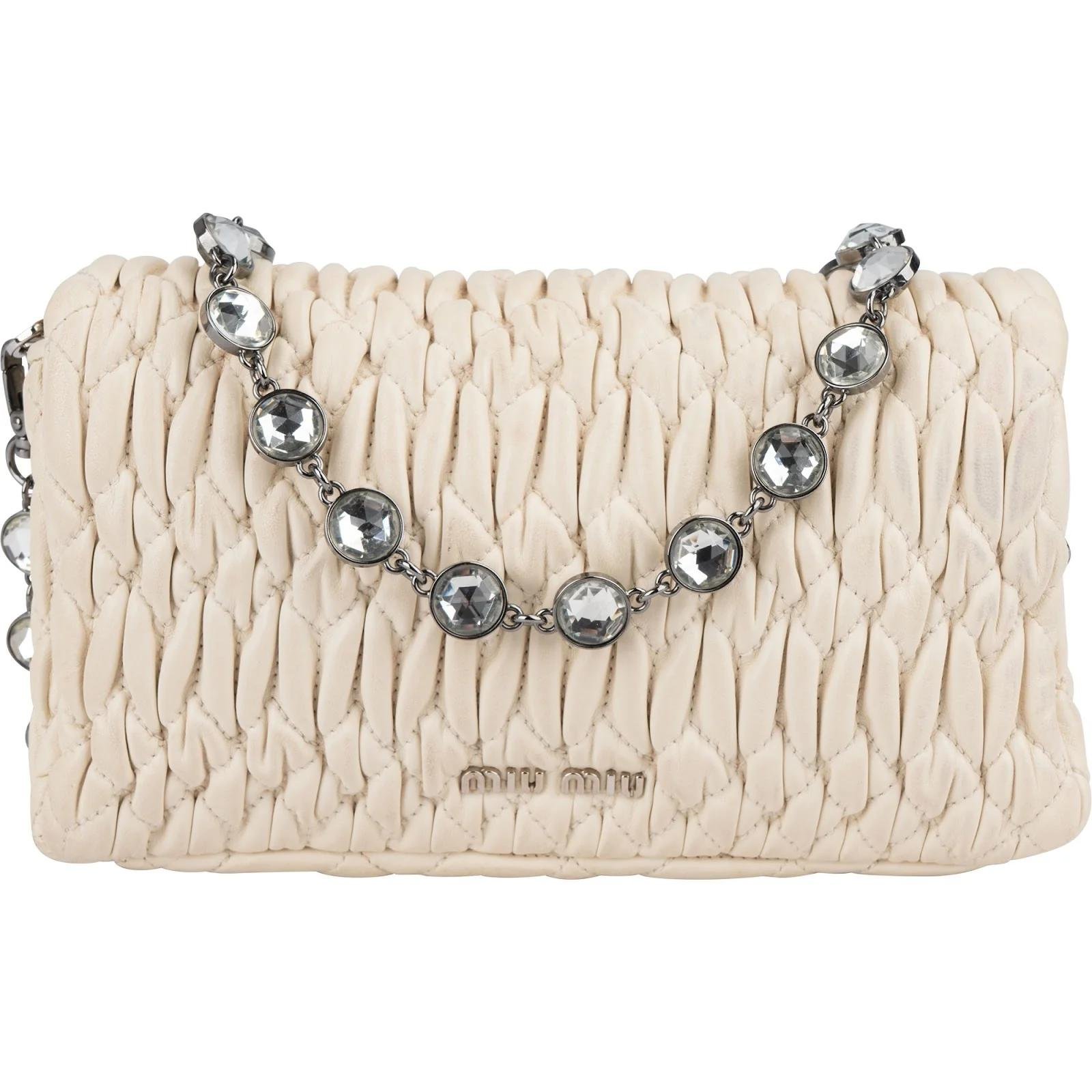 Miu Crystal leather crossbody bag
