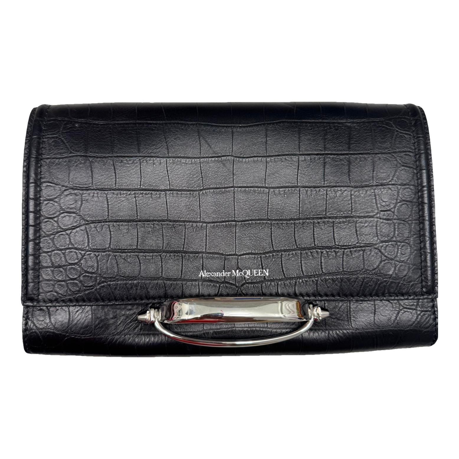 Leather clutch bag