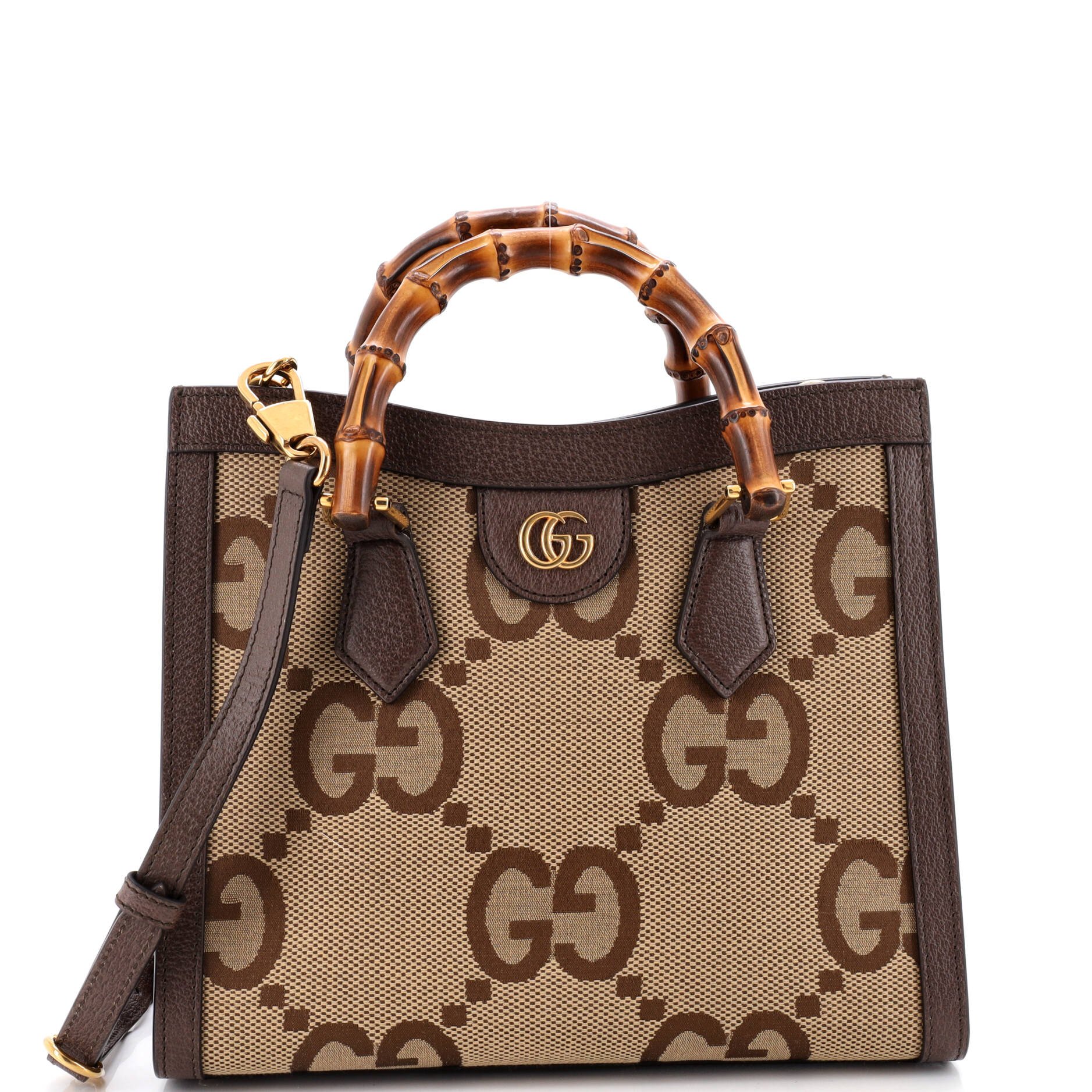 Diana NM Bamboo Handle Tote Jumbo GG Canvas Small