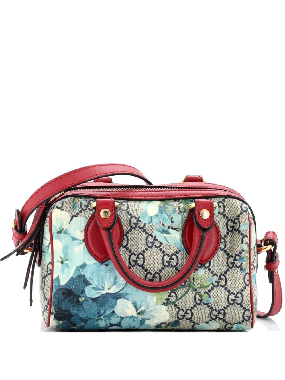 Convertible Boston Bag Blooms Print GG Coated Canvas Nano shoulder bag