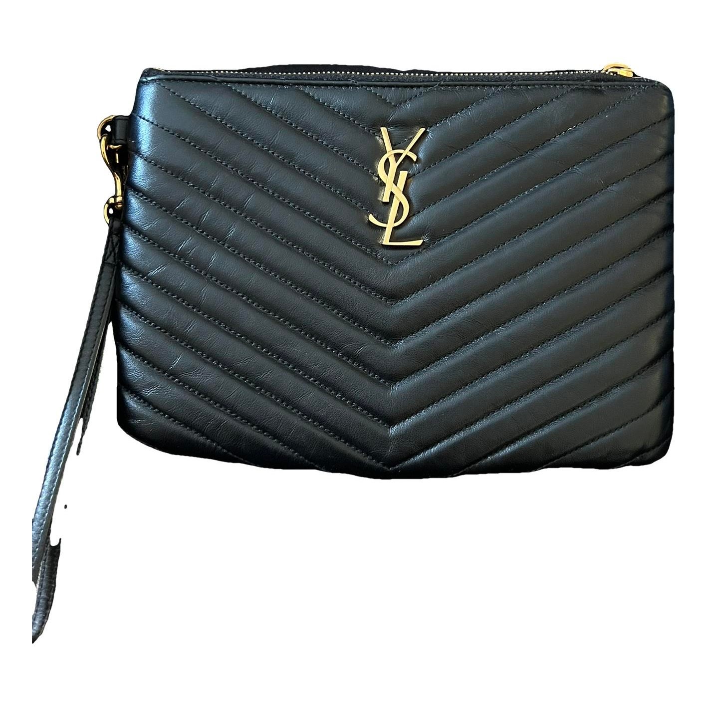 Leather clutch bag