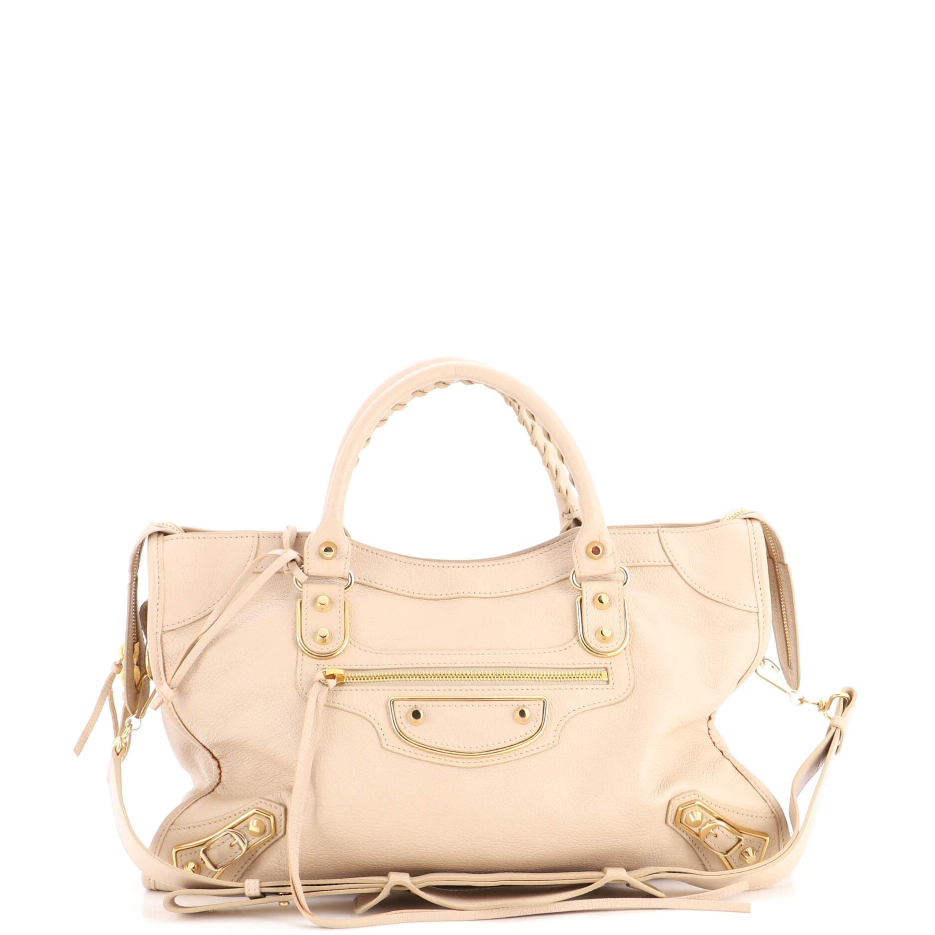 City Classic Metallic Edge Bag Leather Medium