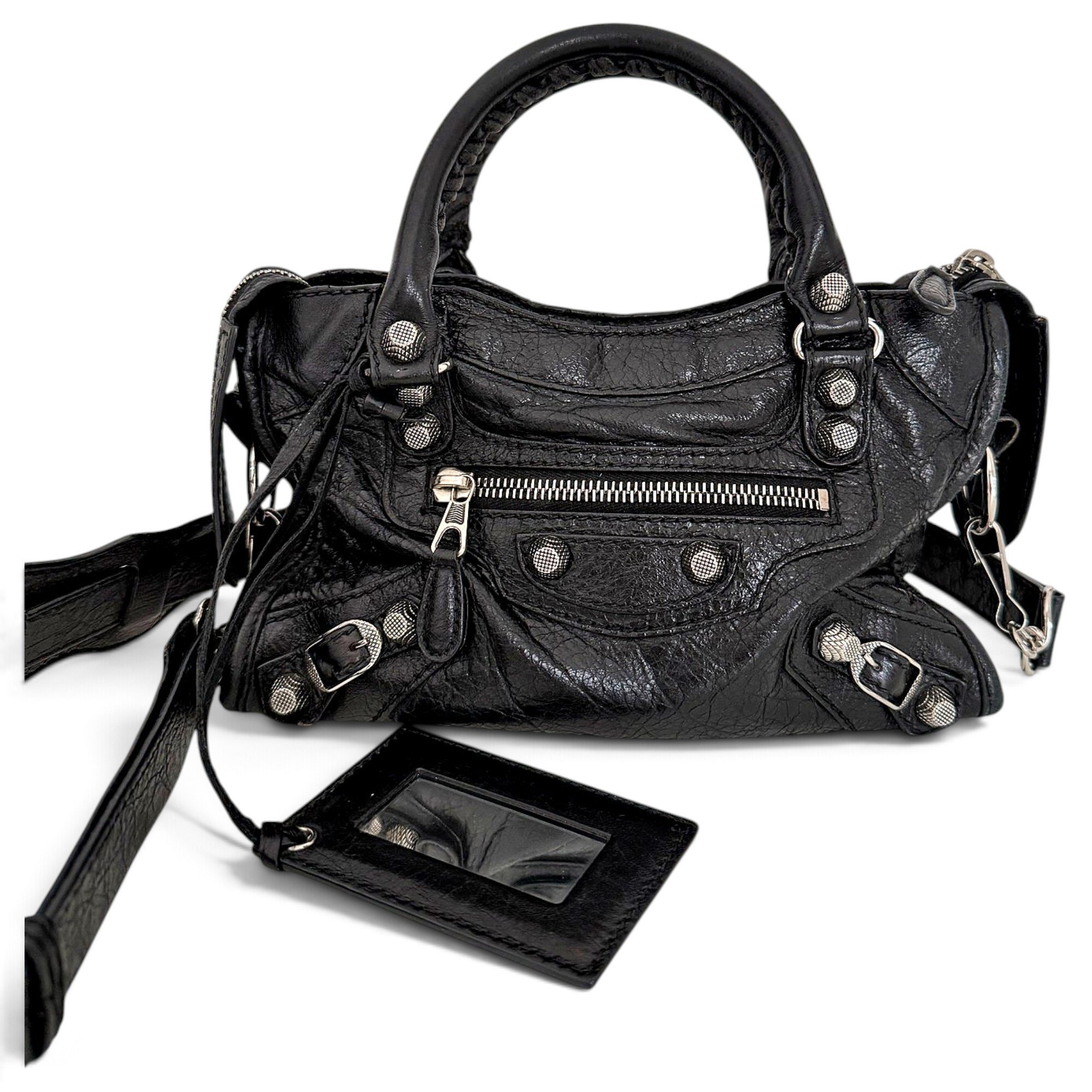 City leather handbag