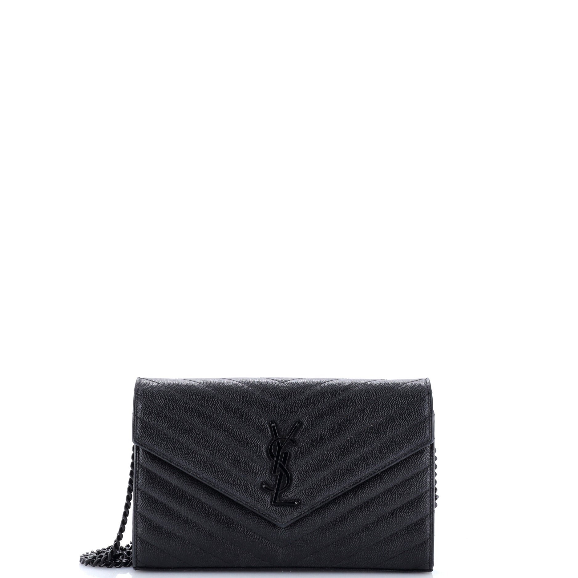 Classic Monogram Wallet on Chain Matelasse Chevron Leather Medium