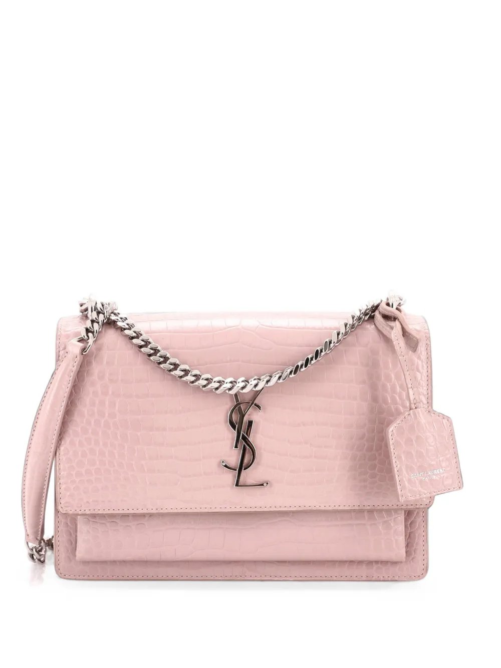 Sunset Crocodile Embossed Leather Medium crossbody bag