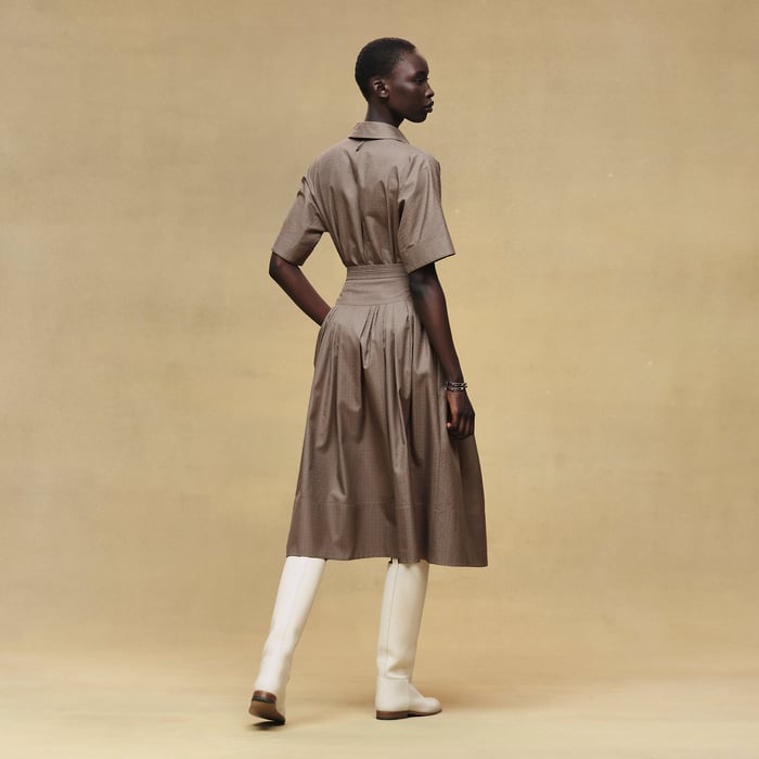 "Mosaique" Pleated Skirt With Basque