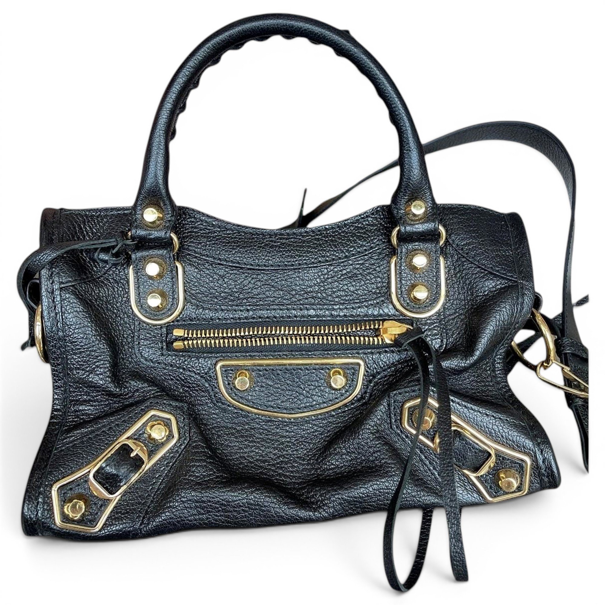 Classic Metalic leather handbag