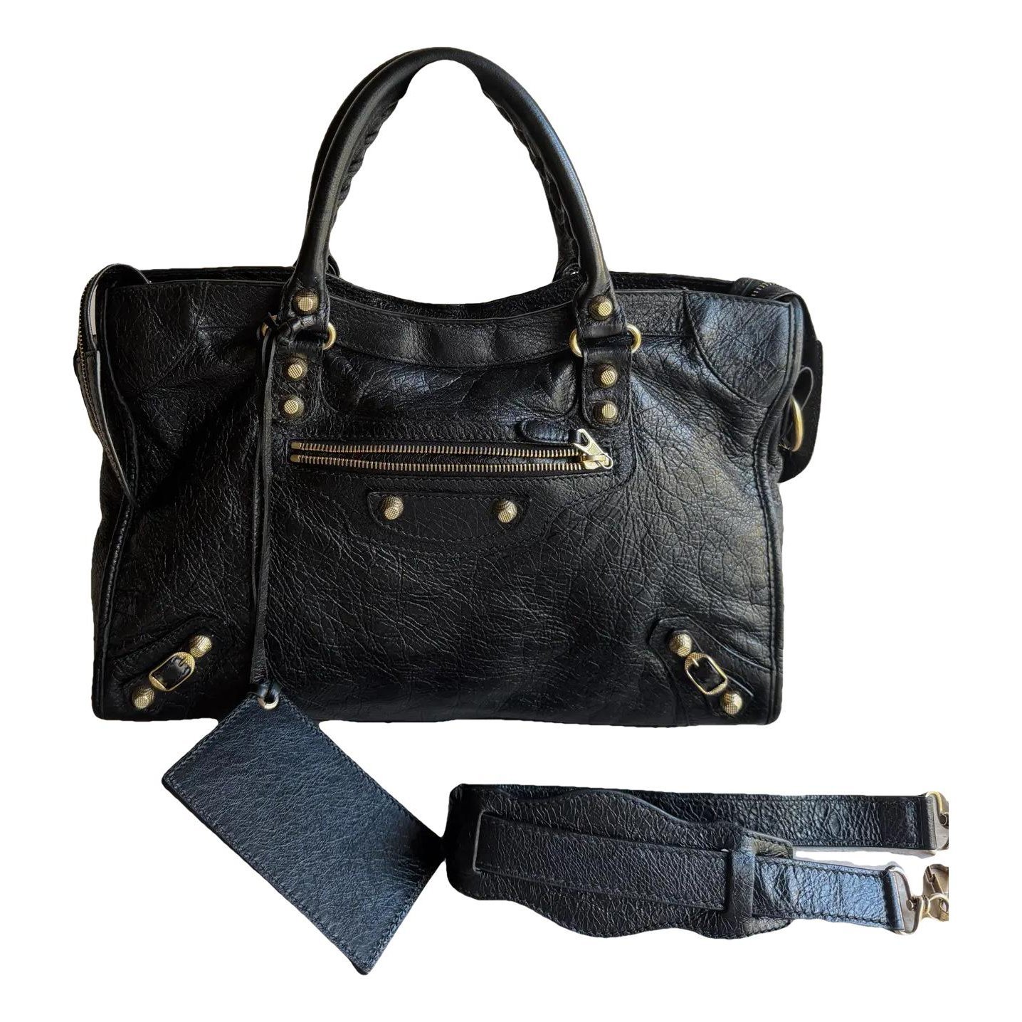 City leather handbag