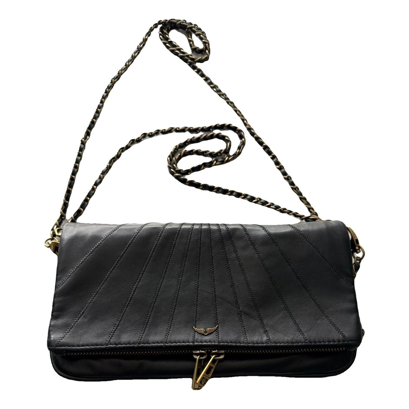 Rock leather clutch bag
