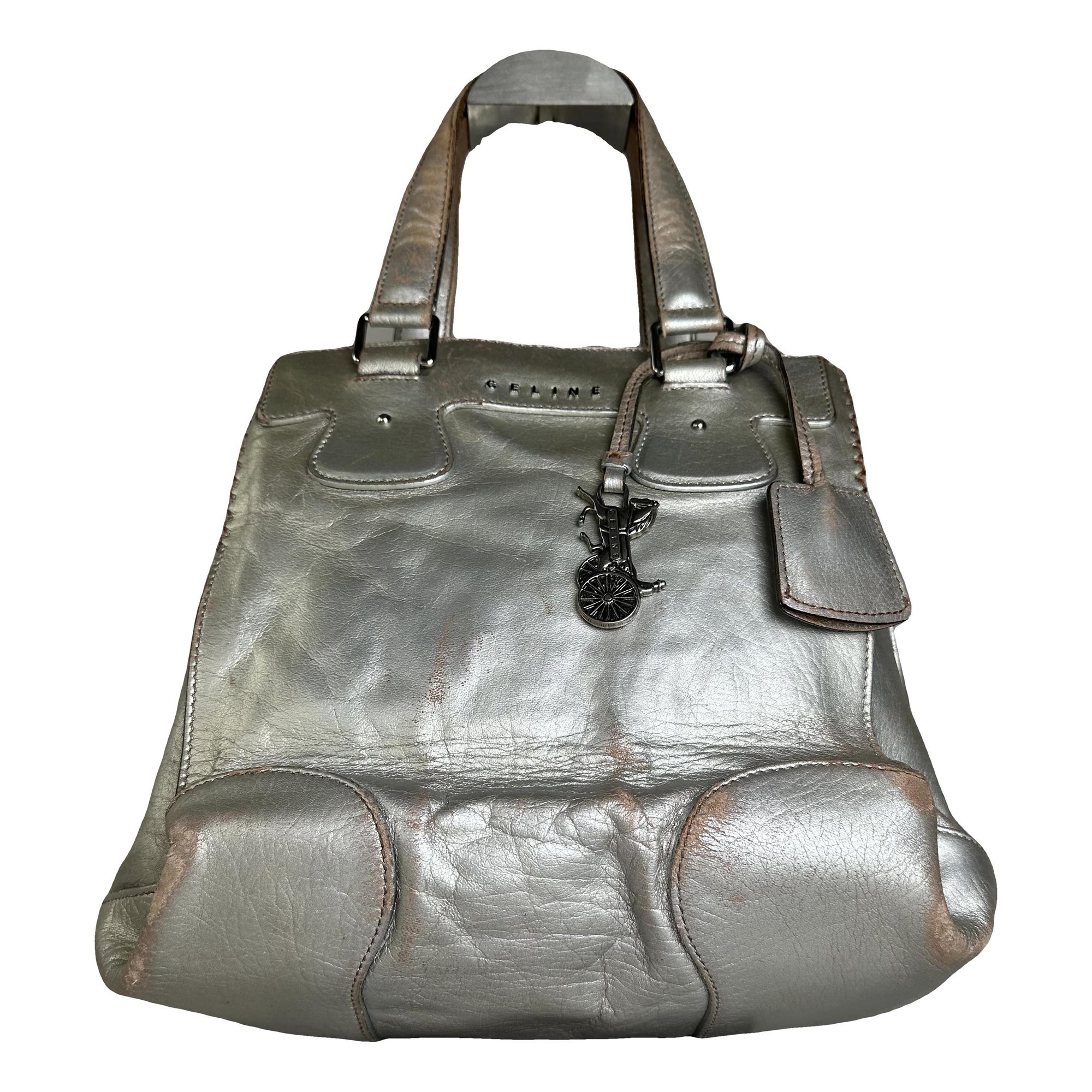 Trapèze leather handbag