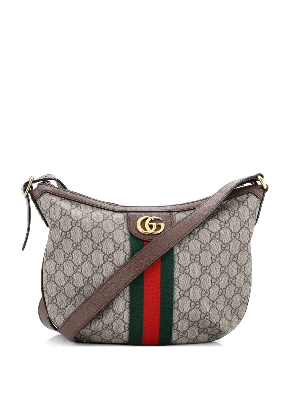 Ophidia Half Moon Hobo GG Coated Canvas Small crossbody bag