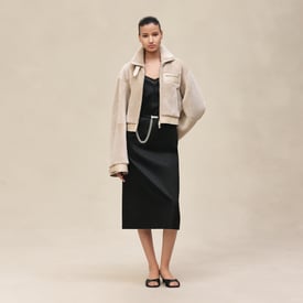 Short leather coat