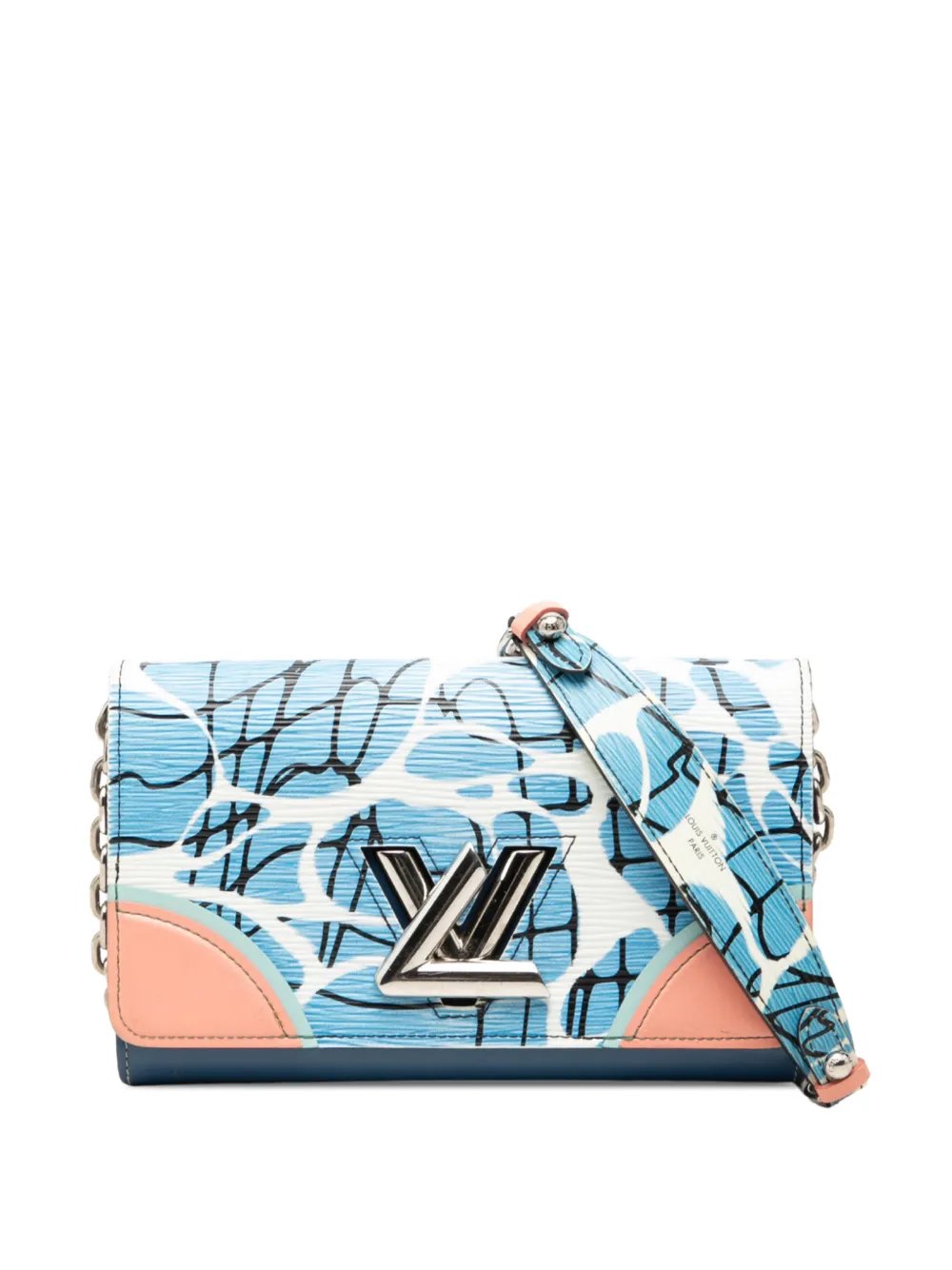 2015 Epi Aqua Twist Wallet on Chain crossbody bag