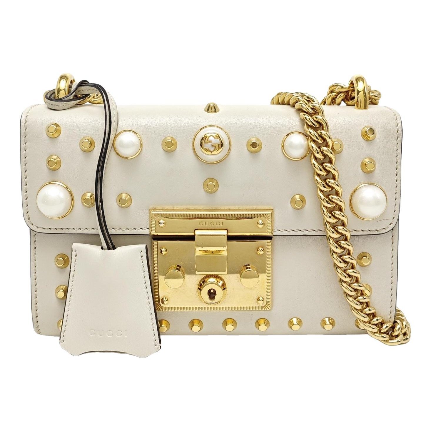 Padlock leather handbag
