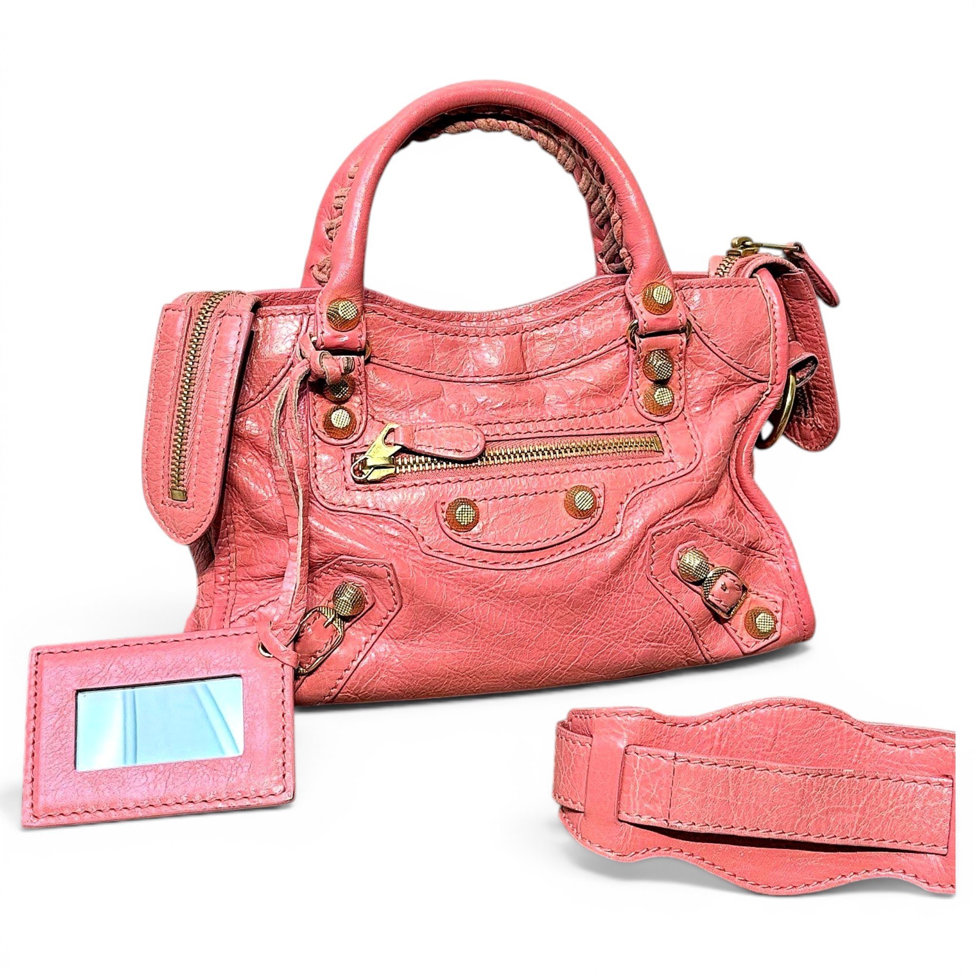 City leather handbag