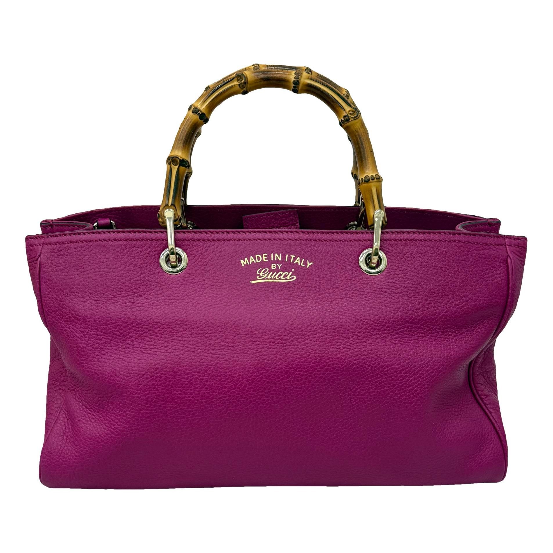 Bamboo Shopper leather handbag