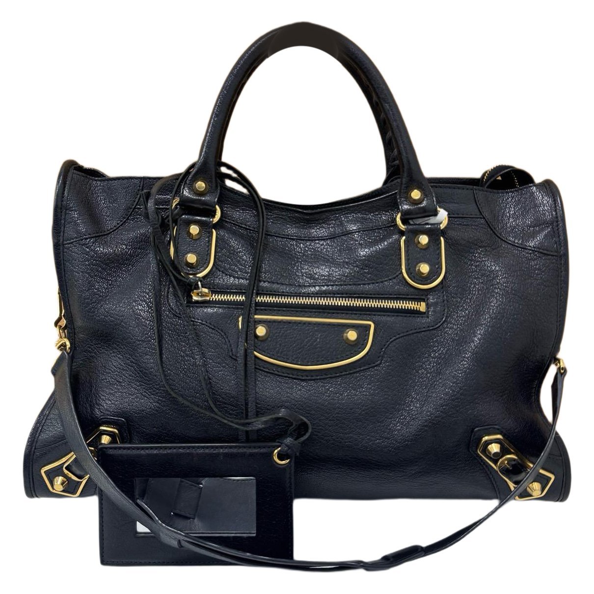 City leather handbag