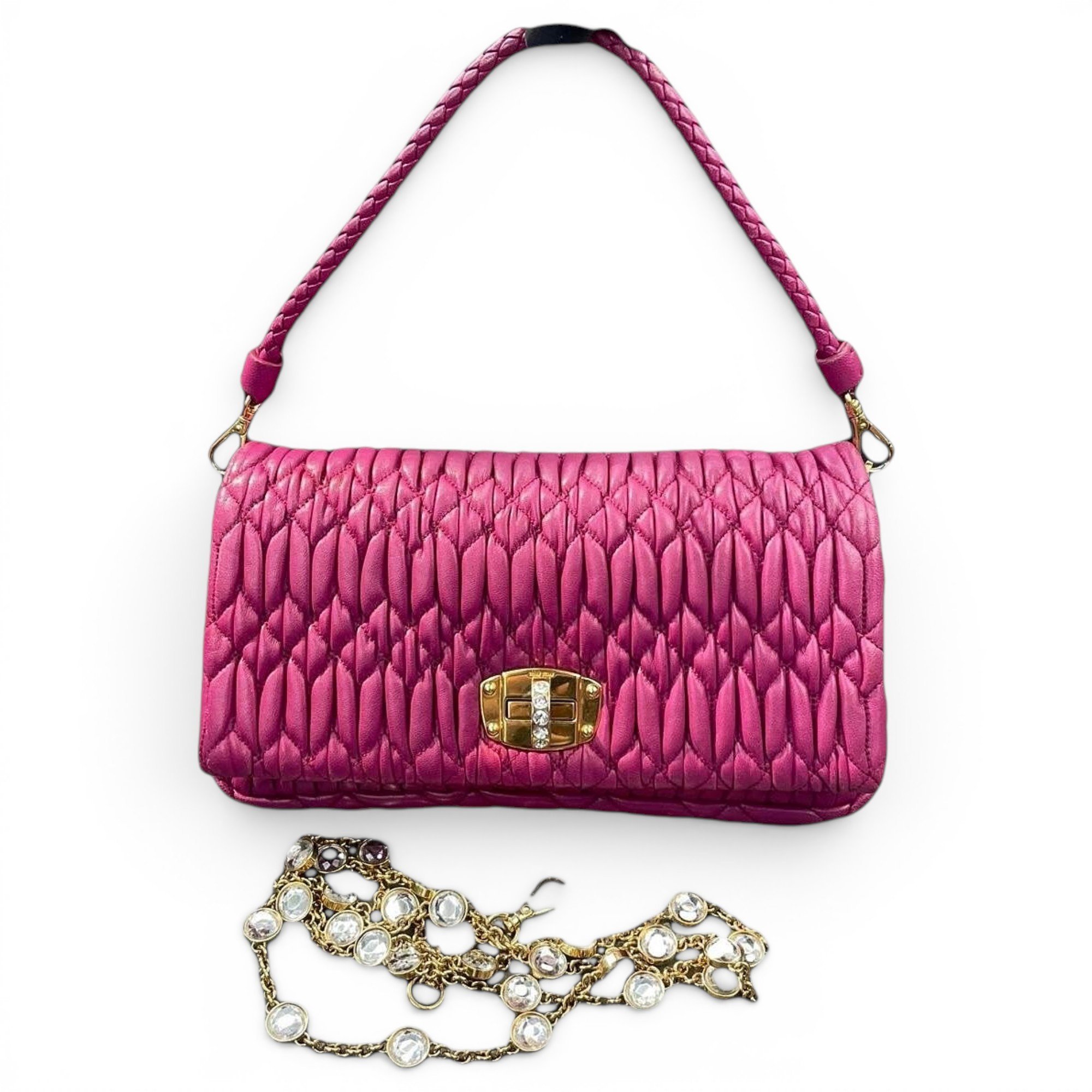 Miu Miu Miu Crystal leather handbag