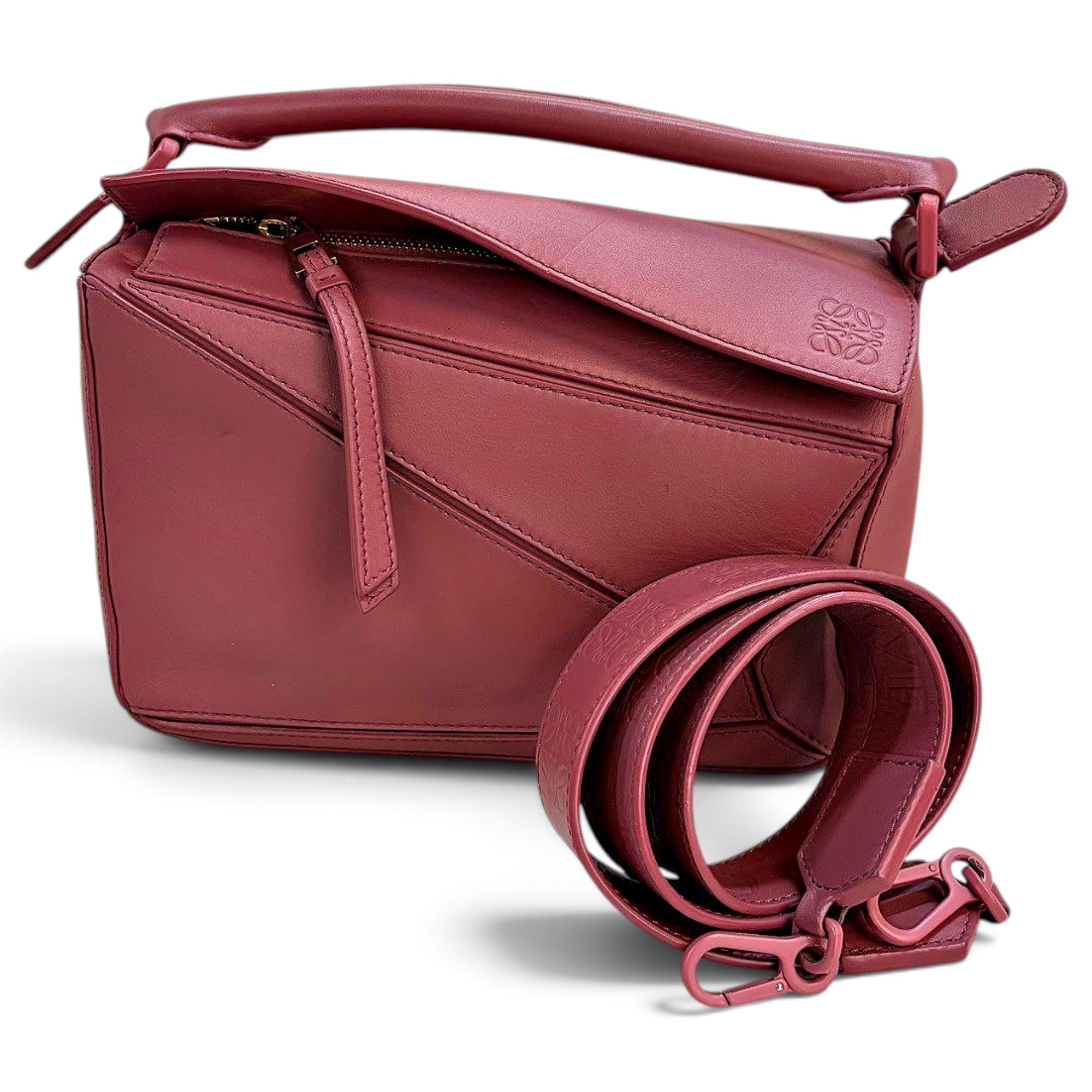 Puzzle leather handbag