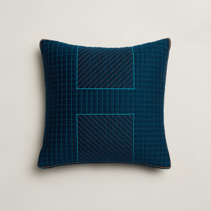 Indigo Almofada H Quadrillé