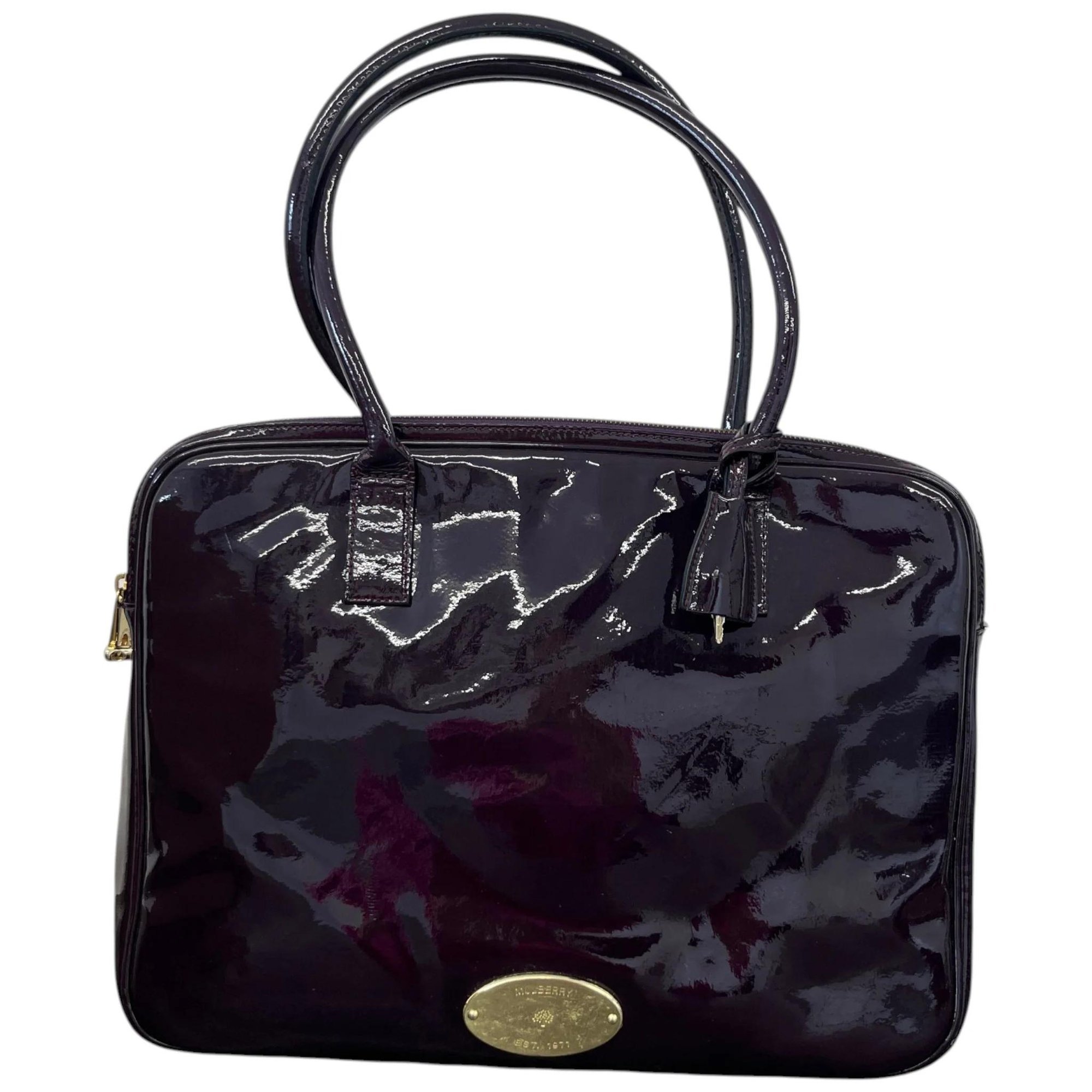 Patent leather handbag