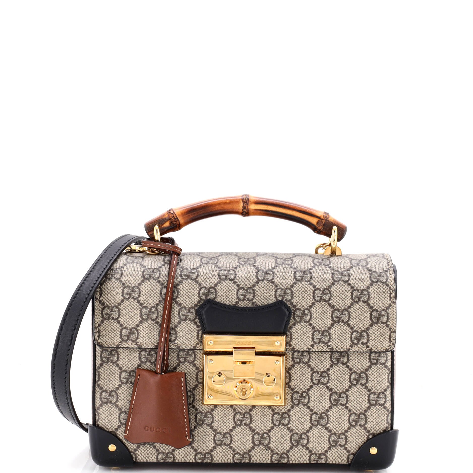 Padlock Bamboo Shoulder Bag GG Coated Canvas Small