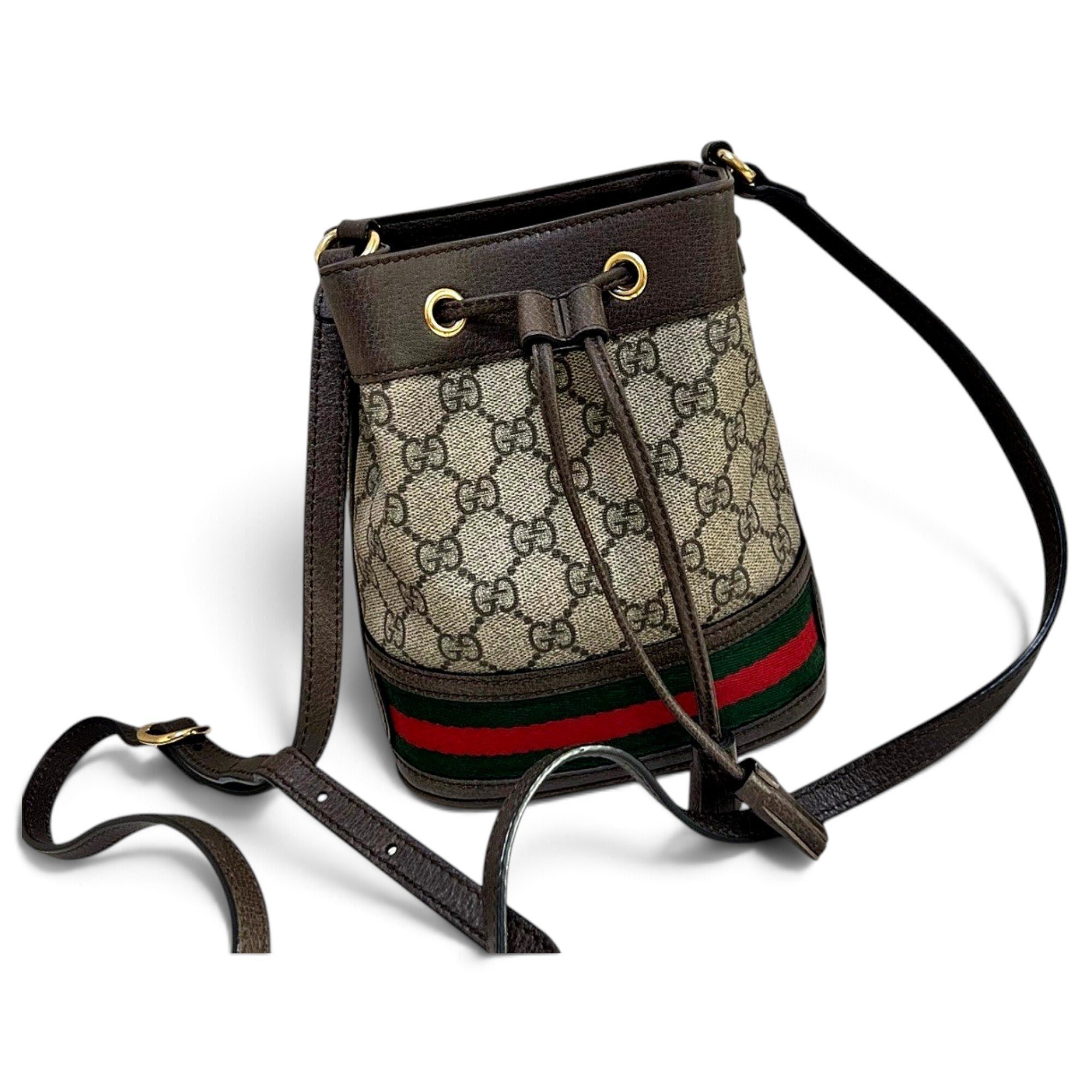 Ophidia Bucket leather handbag