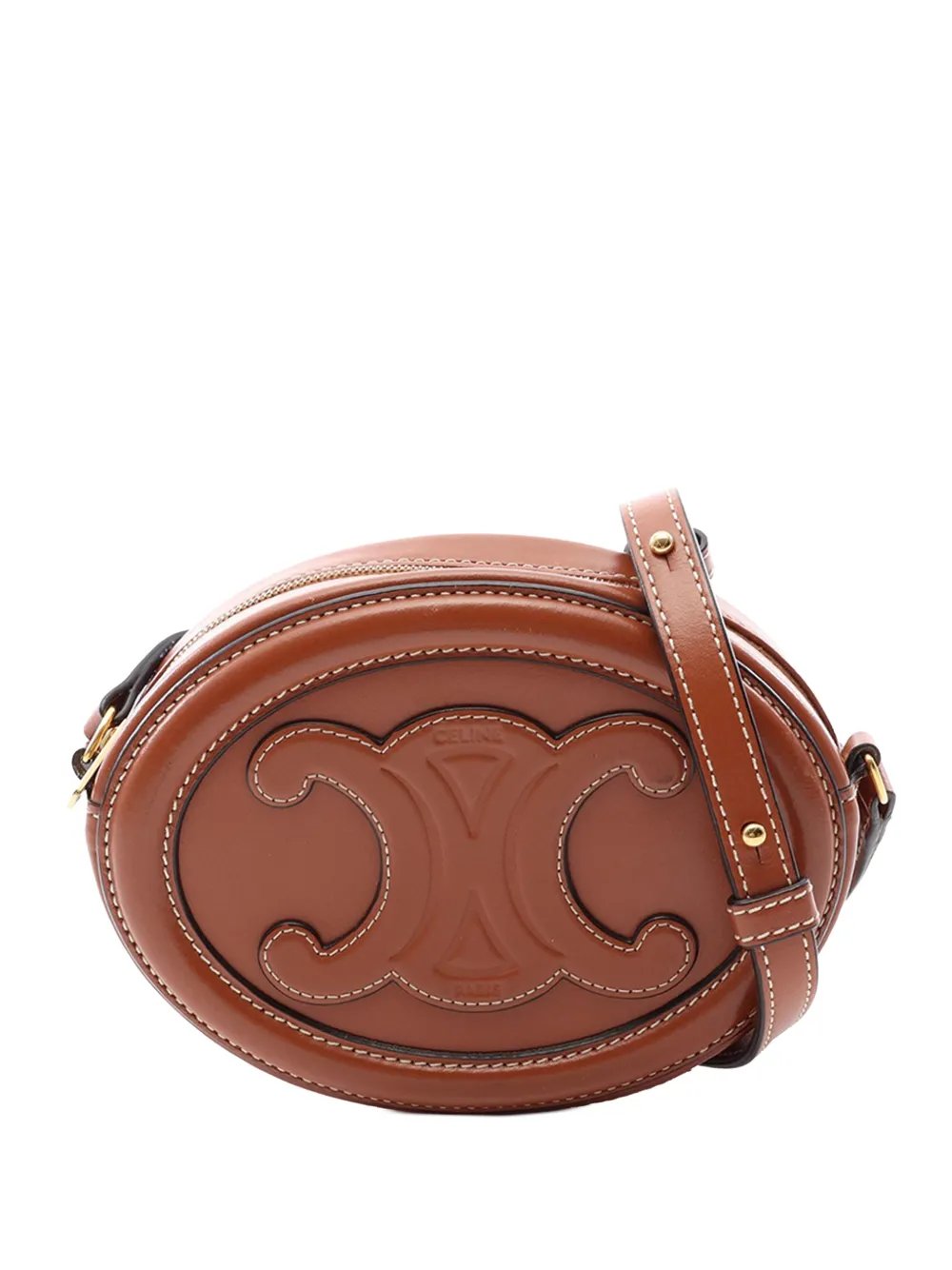 2010-2026 Small Calfskin Cuir Triomphe Oval crossbody bag