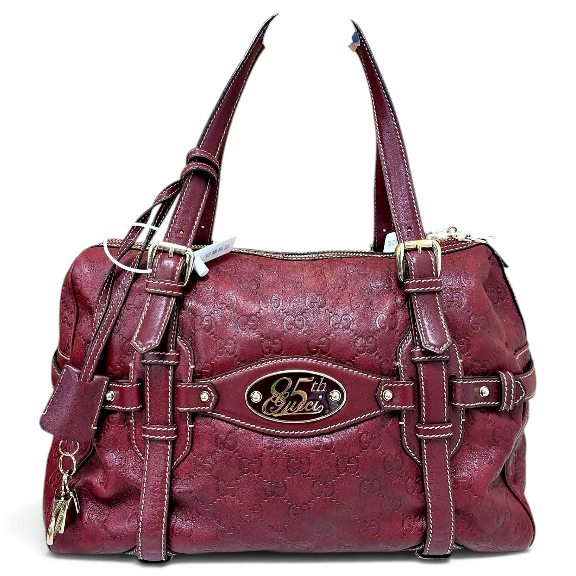 Pop Bamboo Bowler leather handbag
