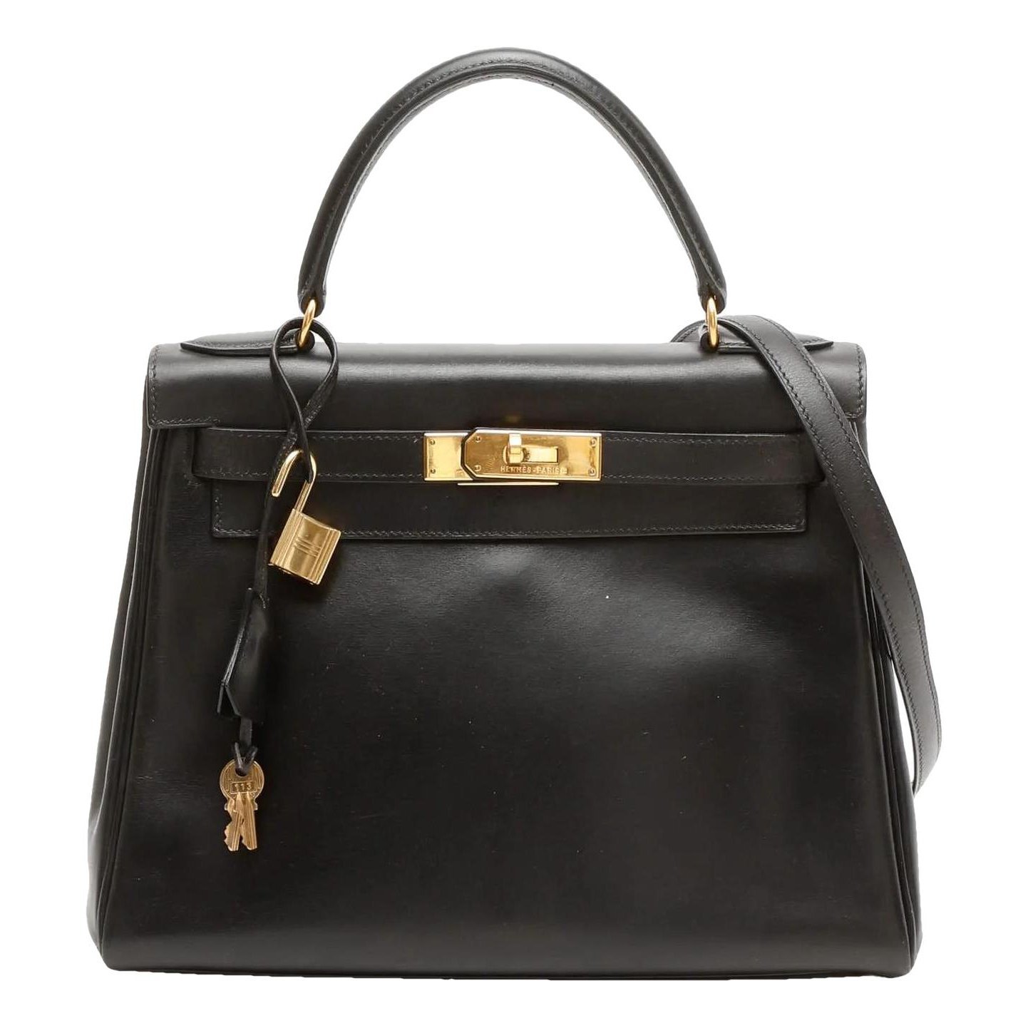 Hermes Kelly 28 Handbag Box Calf Leather