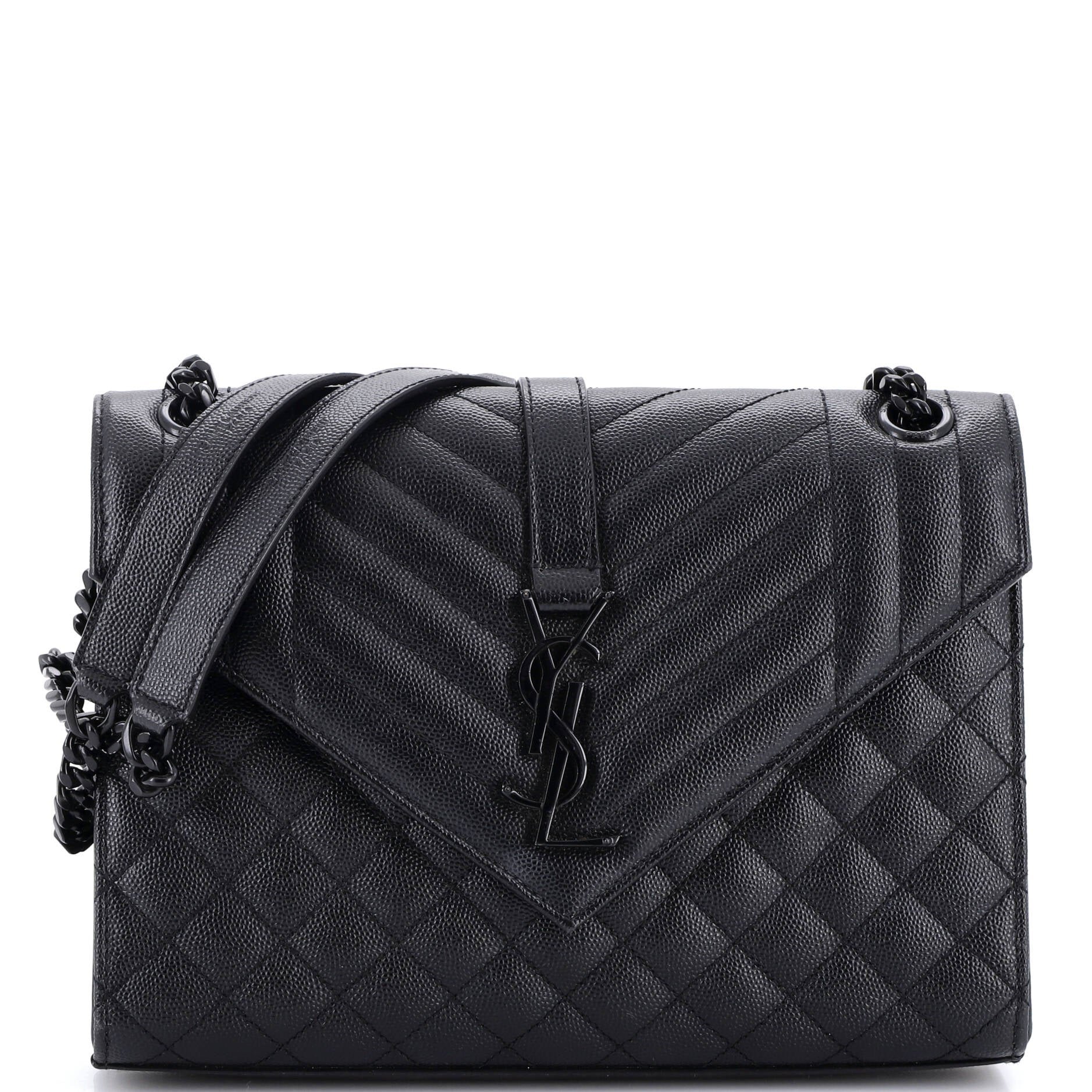 Classic Monogram Envelope Satchel Mixed Matelasse Leather Medium