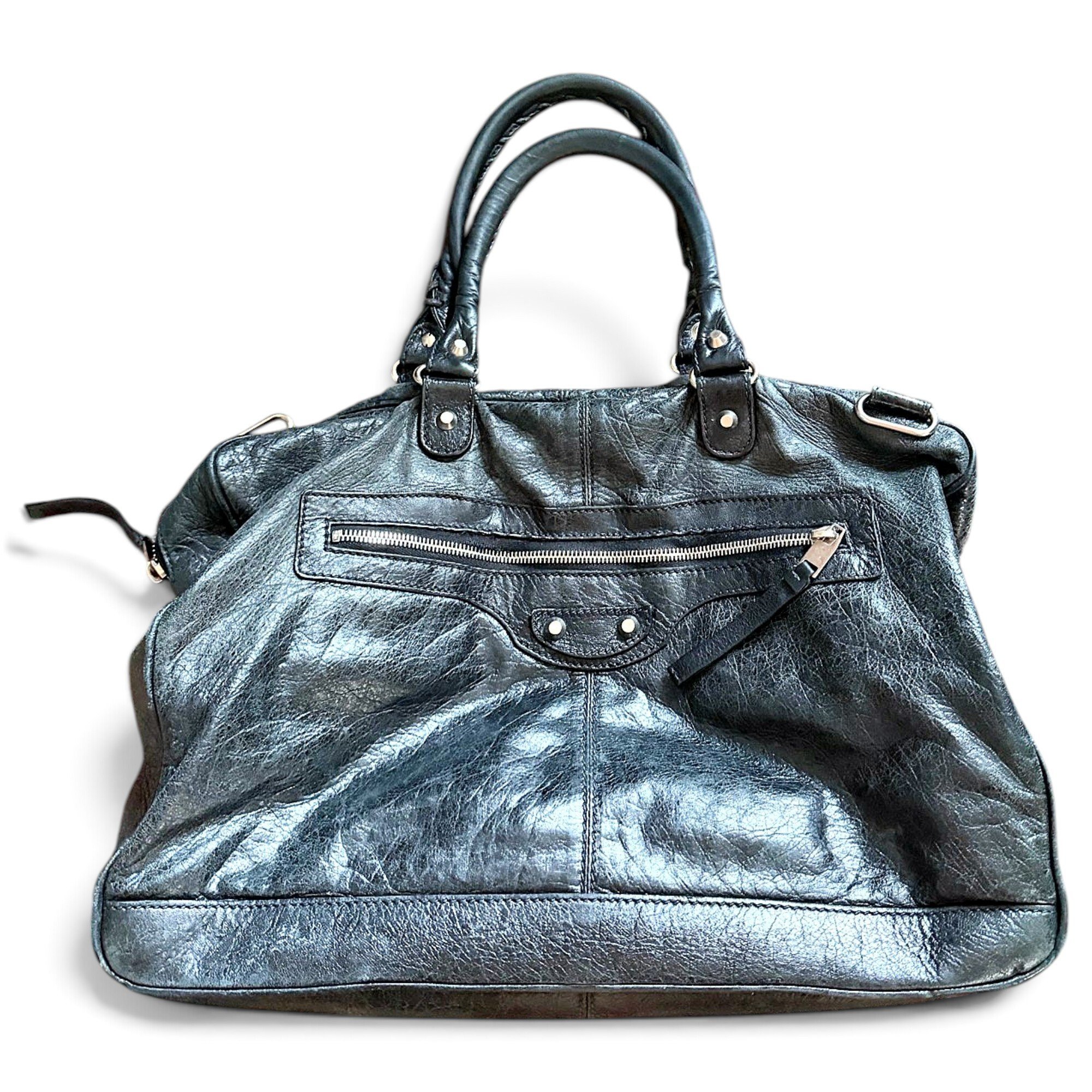 Work leather handbag