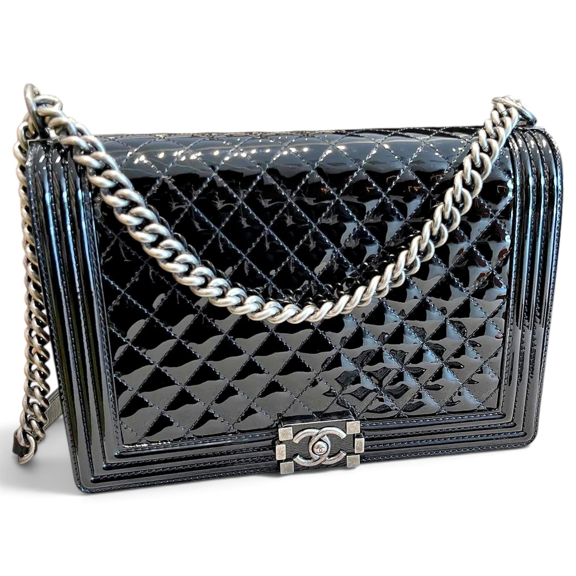Boy patent leather crossbody bag