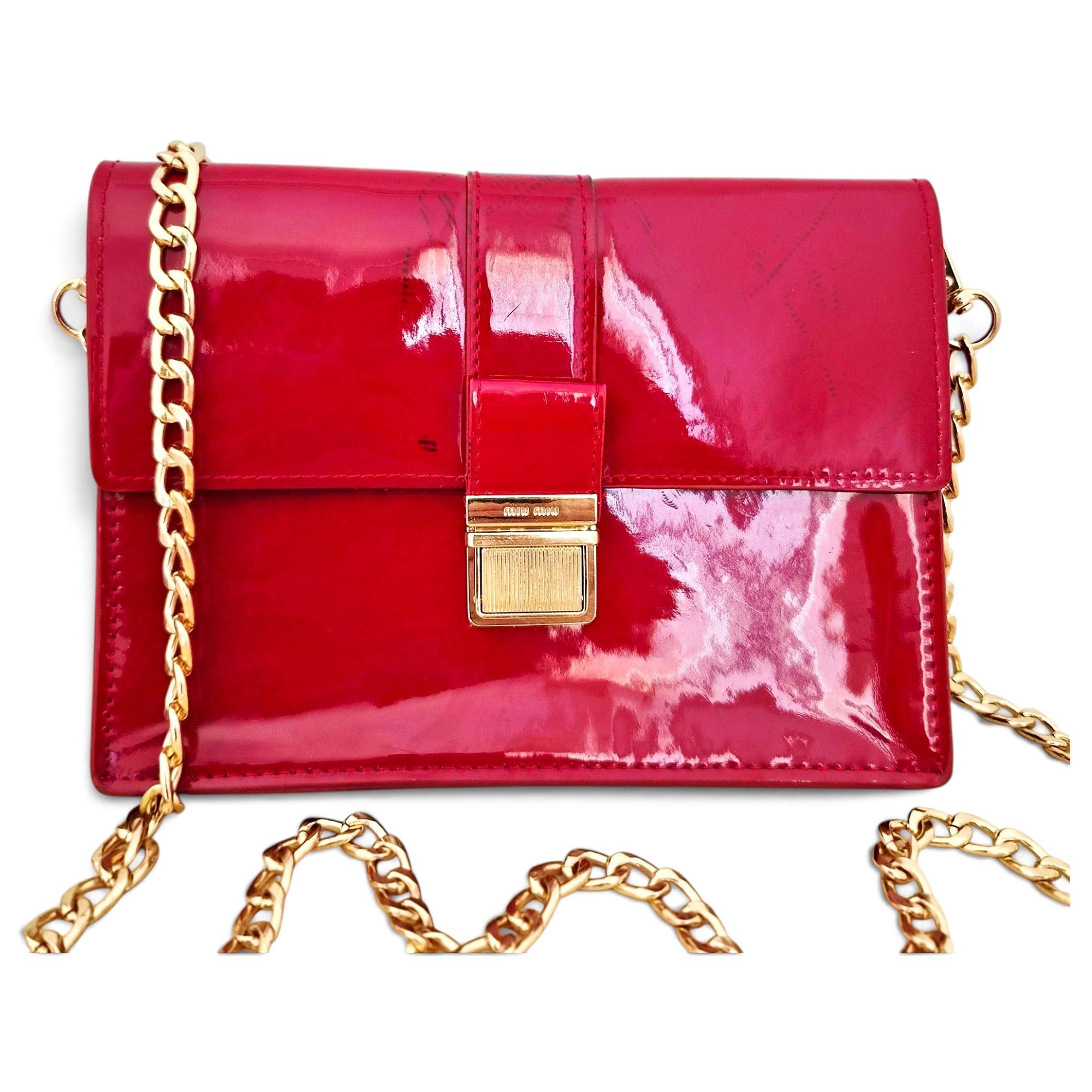 Patent leather clutch bag