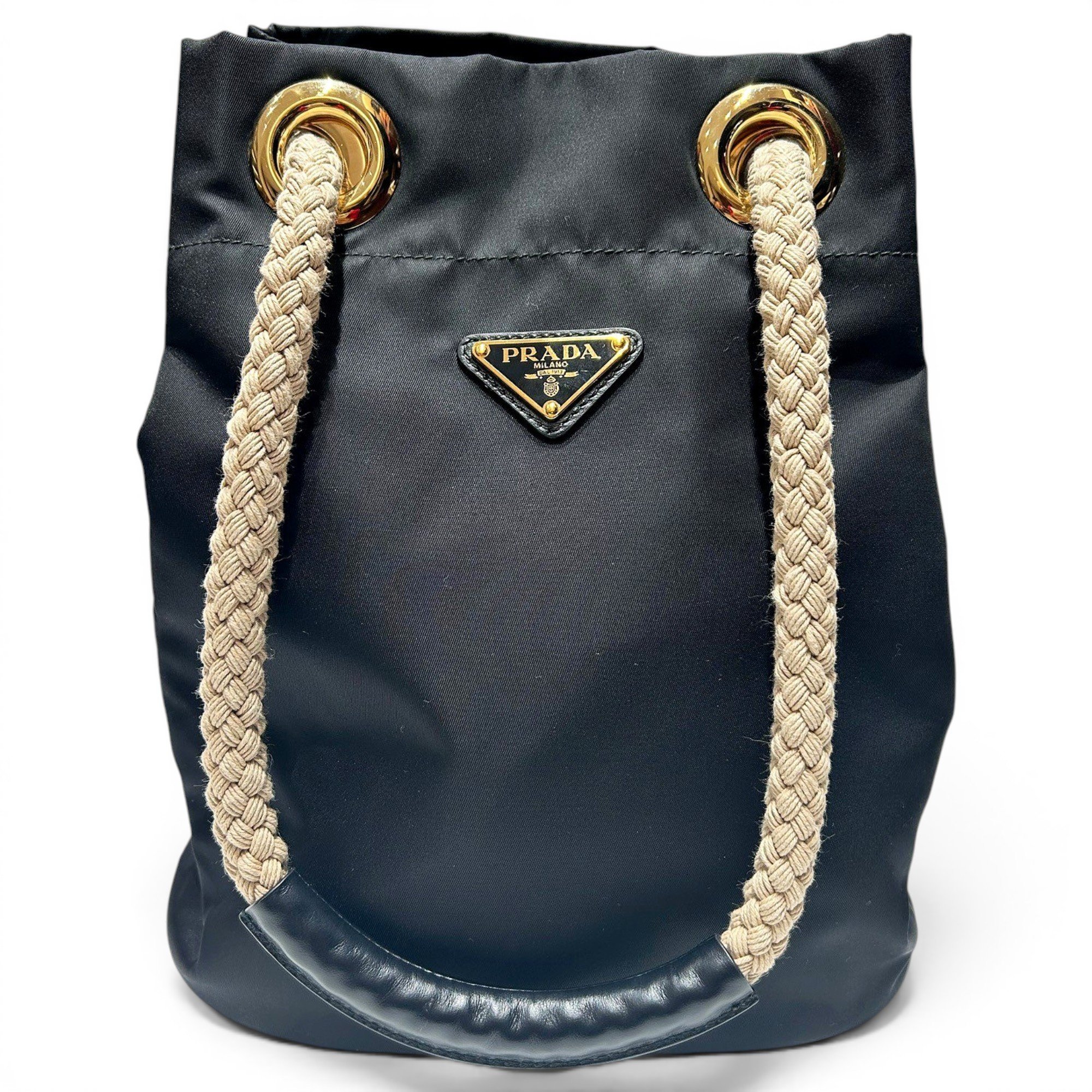 Re-Nylon leather handbag