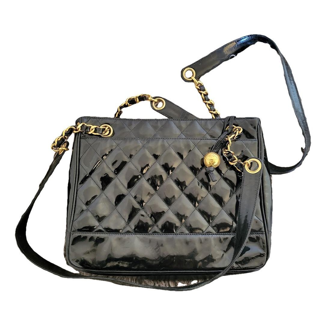 Patent leather tote